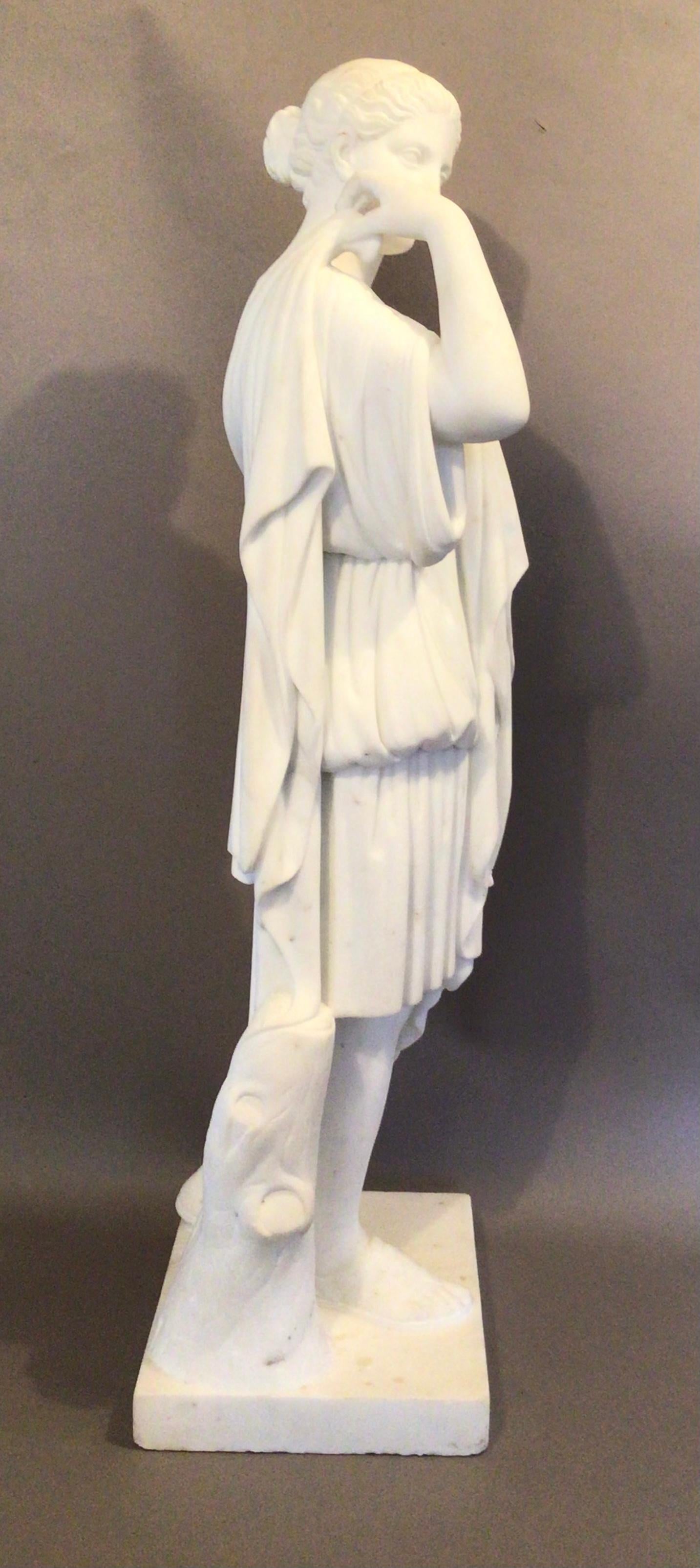 C19th Grand Tour Marble Statue of Diane For Sale 4