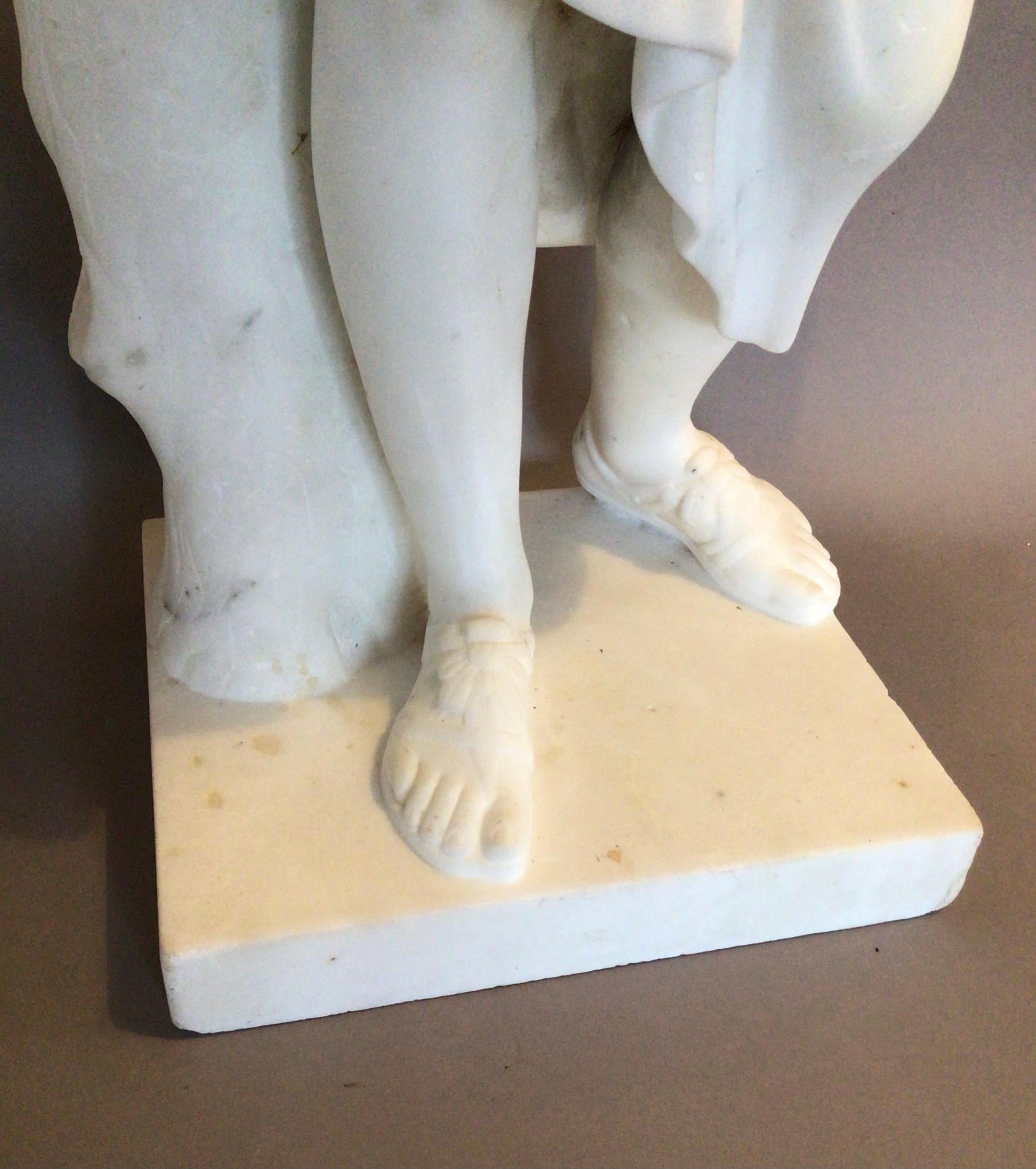C19th Grand Tour Marble Statue of Diane For Sale 5