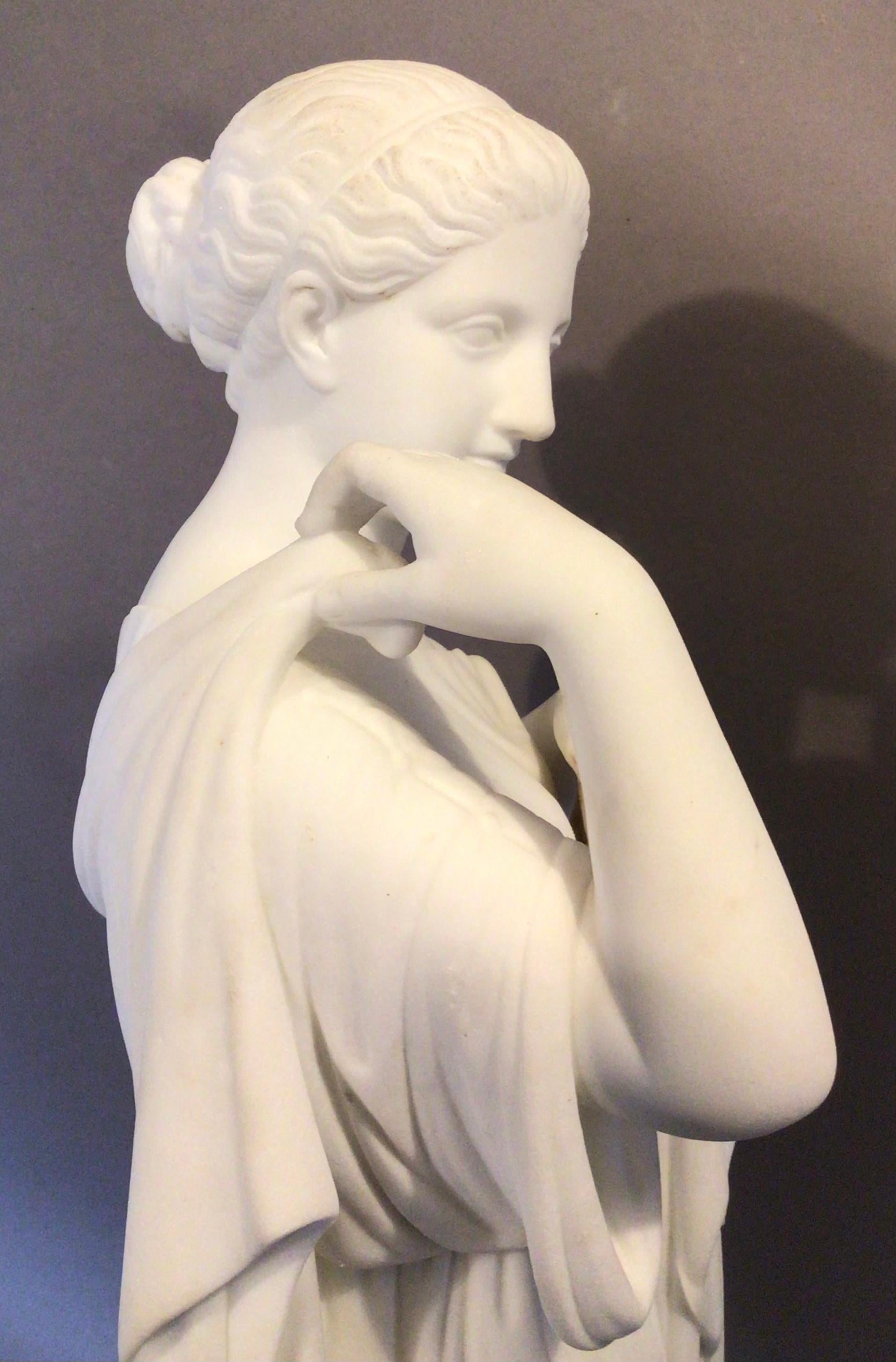 C19th Grand Tour Marble Statue of Diane For Sale 12