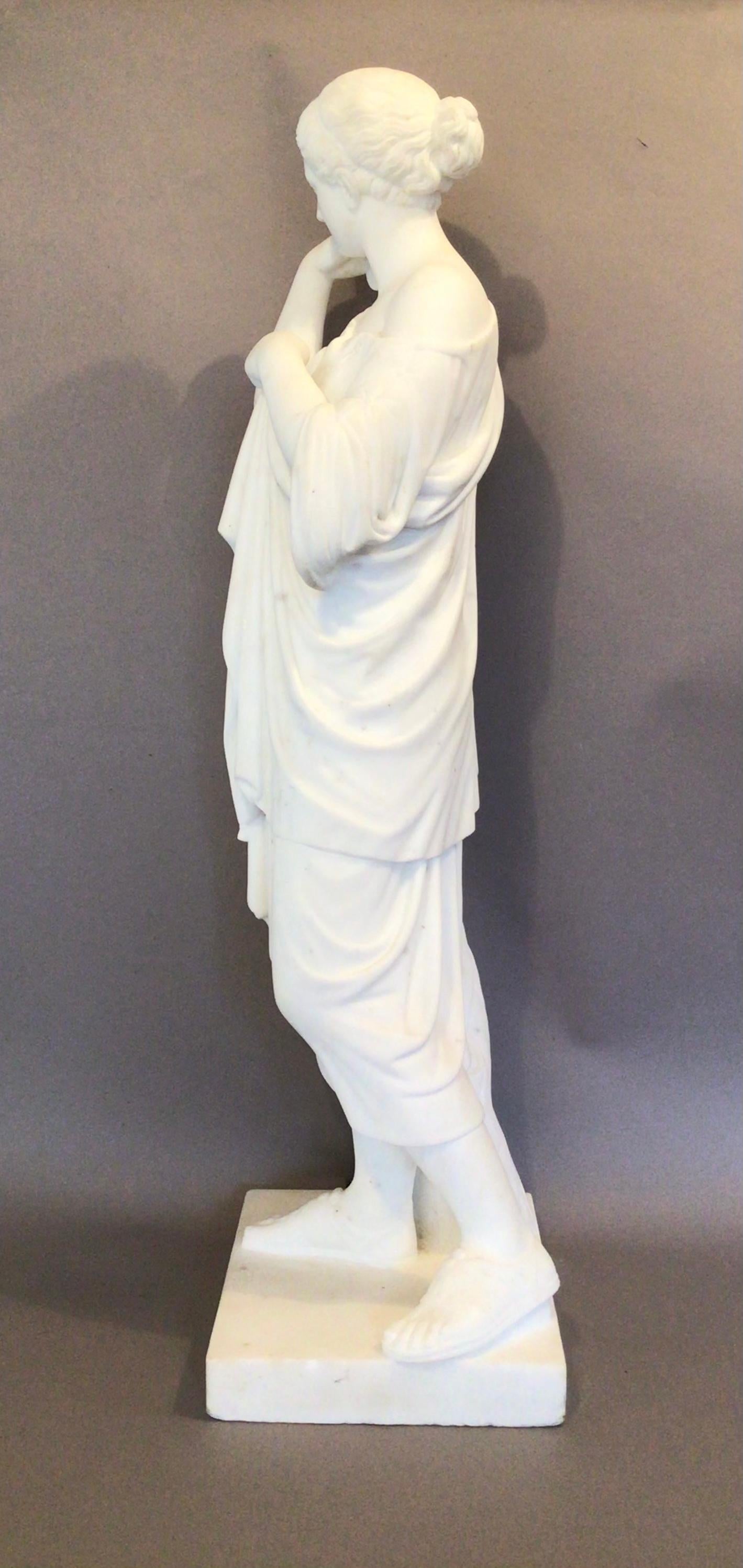 Italian C19th Grand Tour Marble Statue of Diane For Sale