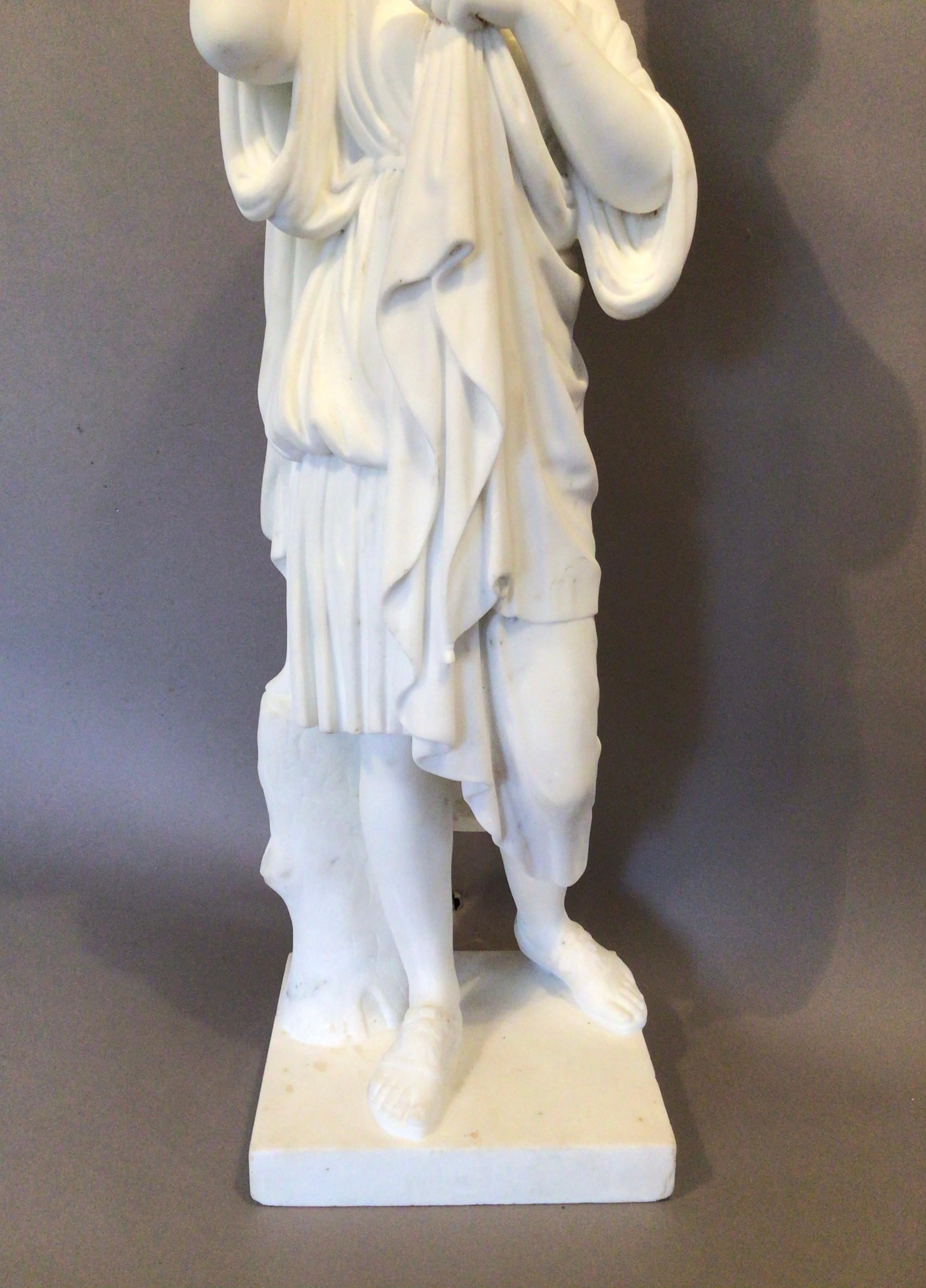 C19th Grand Tour Marble Statue of Diane For Sale 2