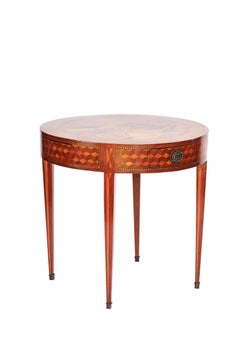 C19th Italian inlaid Centre Table with Drawers & Candle slides