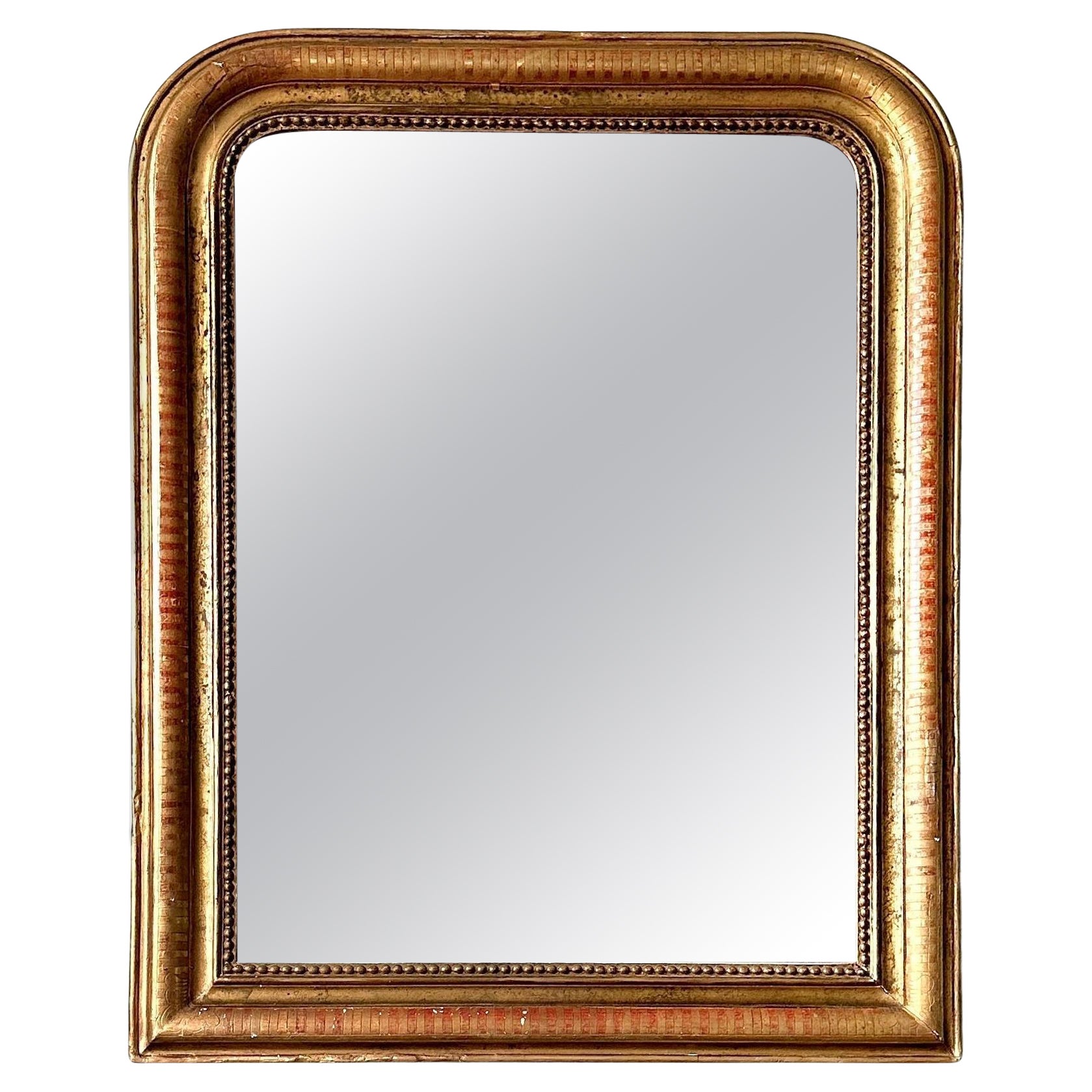C19th Louis Philippe Gilt Arch Top Wall Mirror