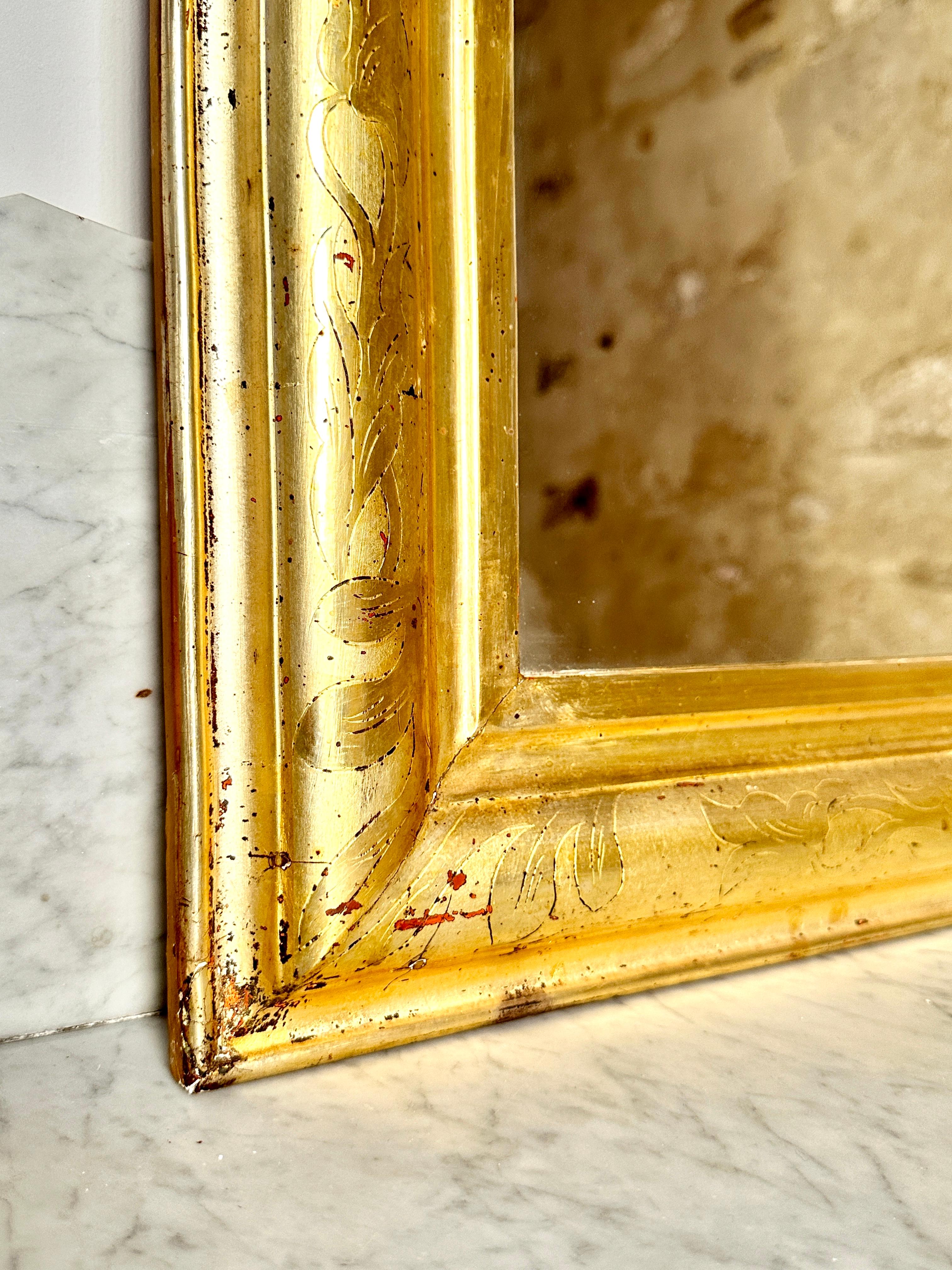 C19th Louis Philippe Gilt Archtop Mirror In Good Condition For Sale In London, GB