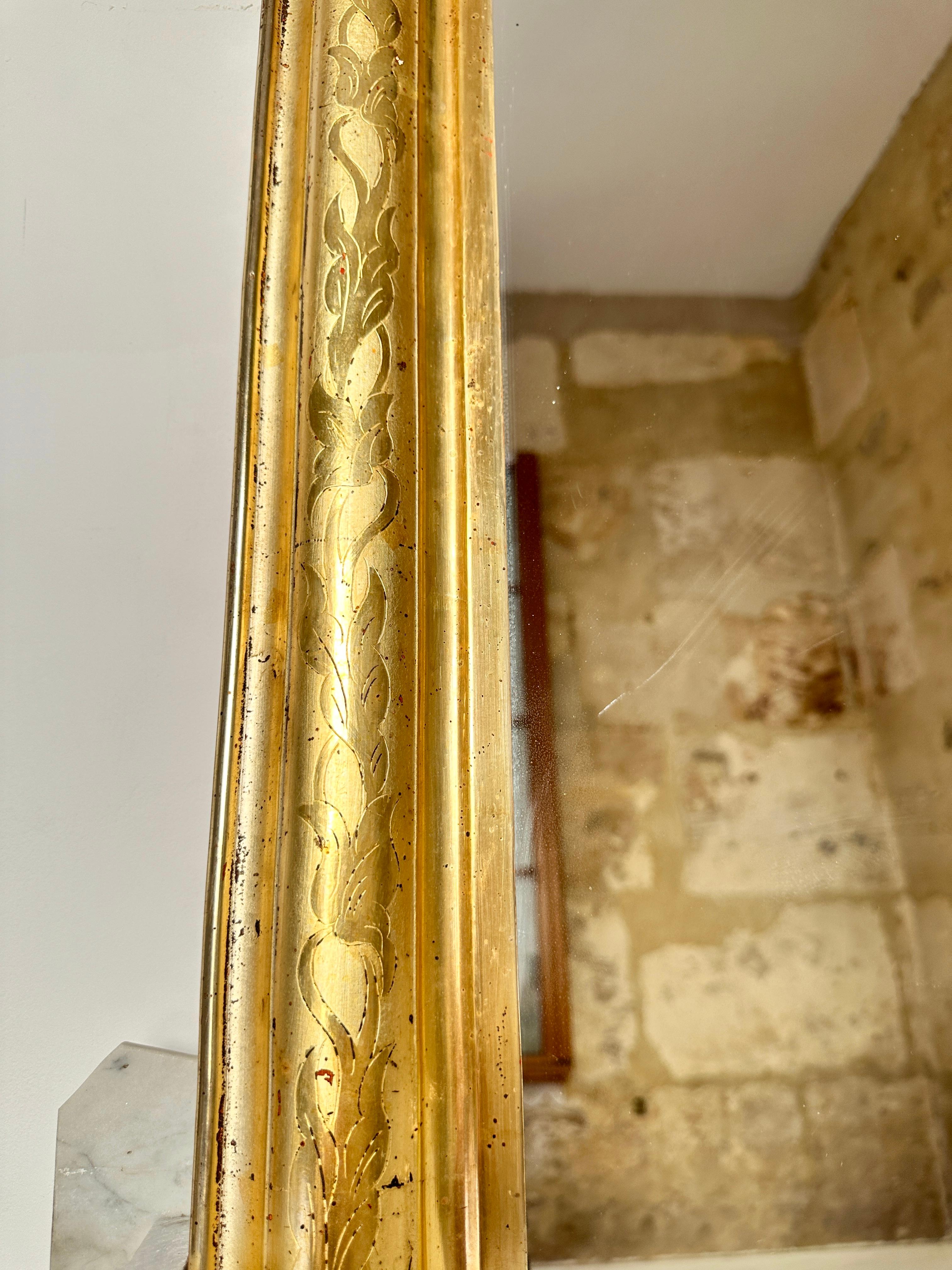 C19th Louis Philippe Gilt Archtop Mirror For Sale 2