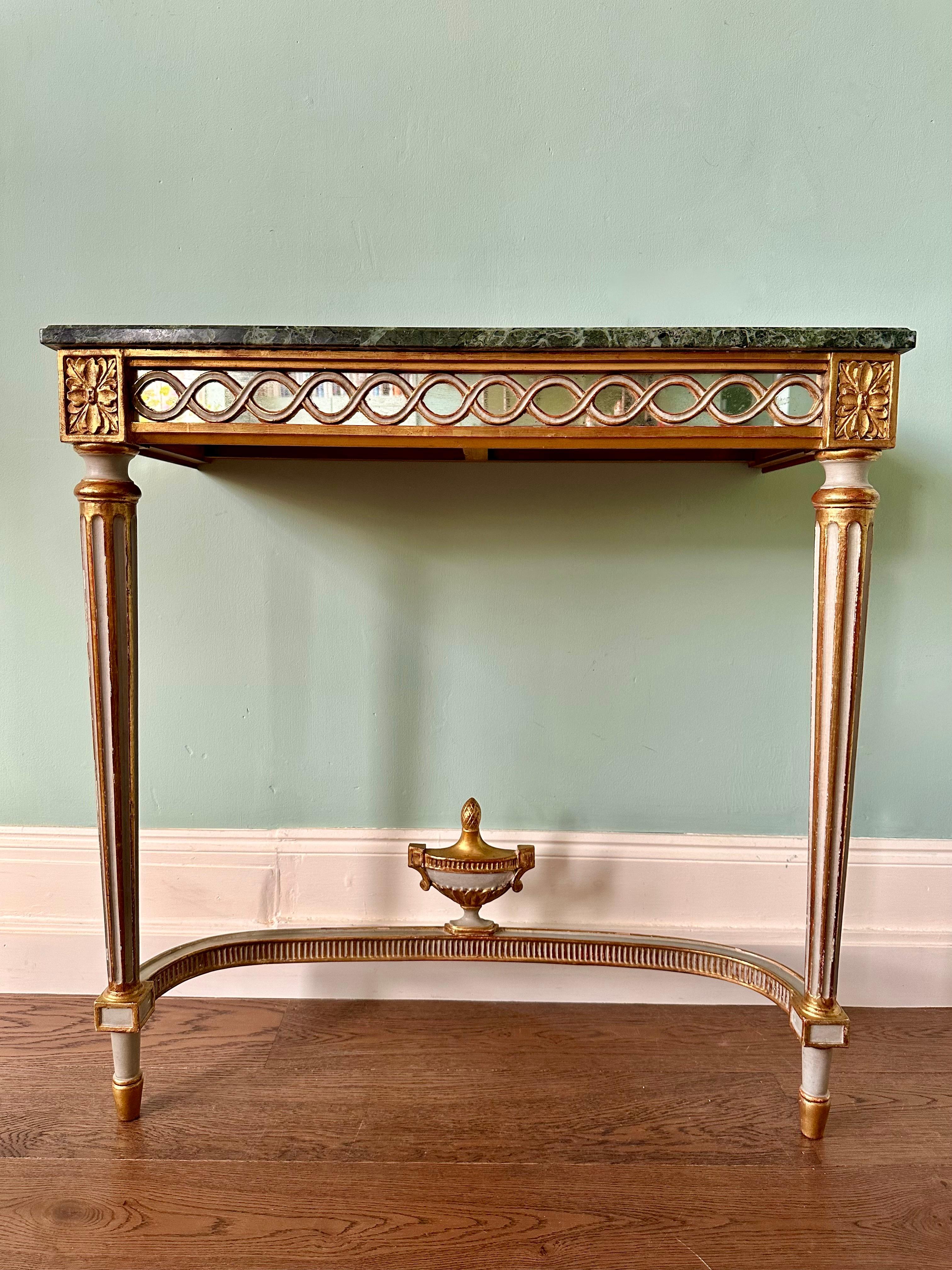 C19th Louis XVI Style Console And Matching Mercury Mirror For Sale 2