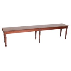 C19th Mahogany  6 leg long Hall Bench