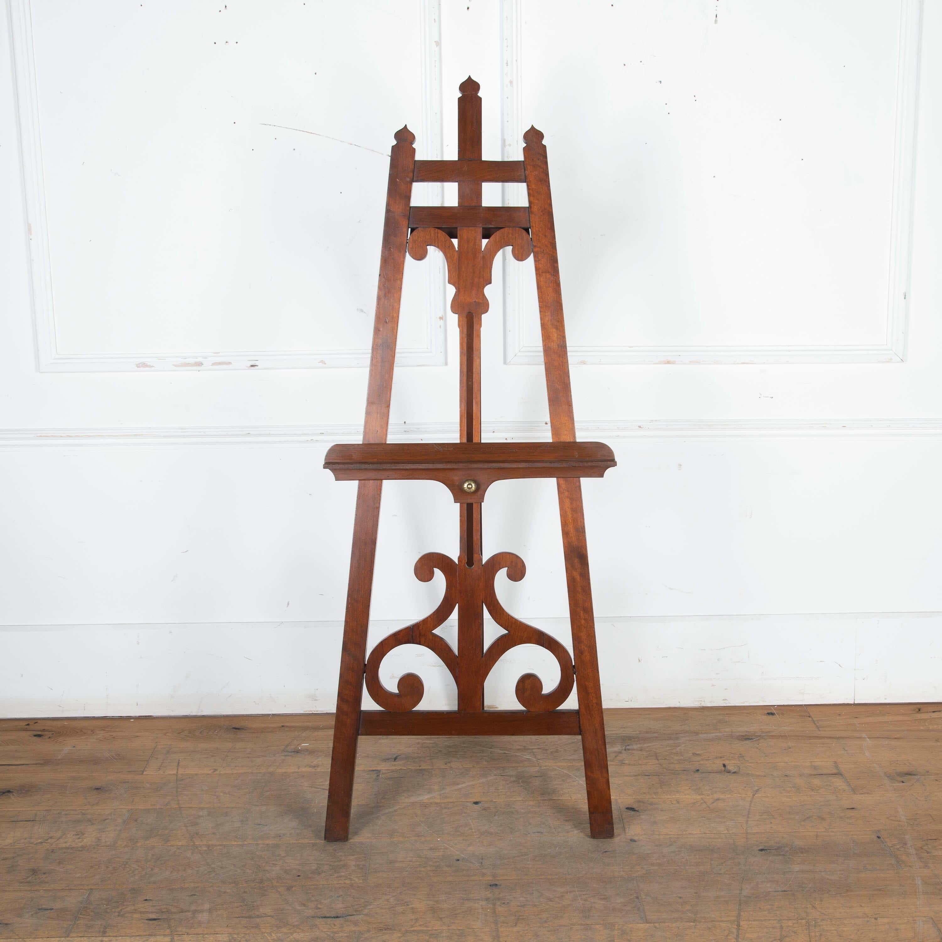 Mid-19th Century Early C19th Mahogany shapely Easel For Sale