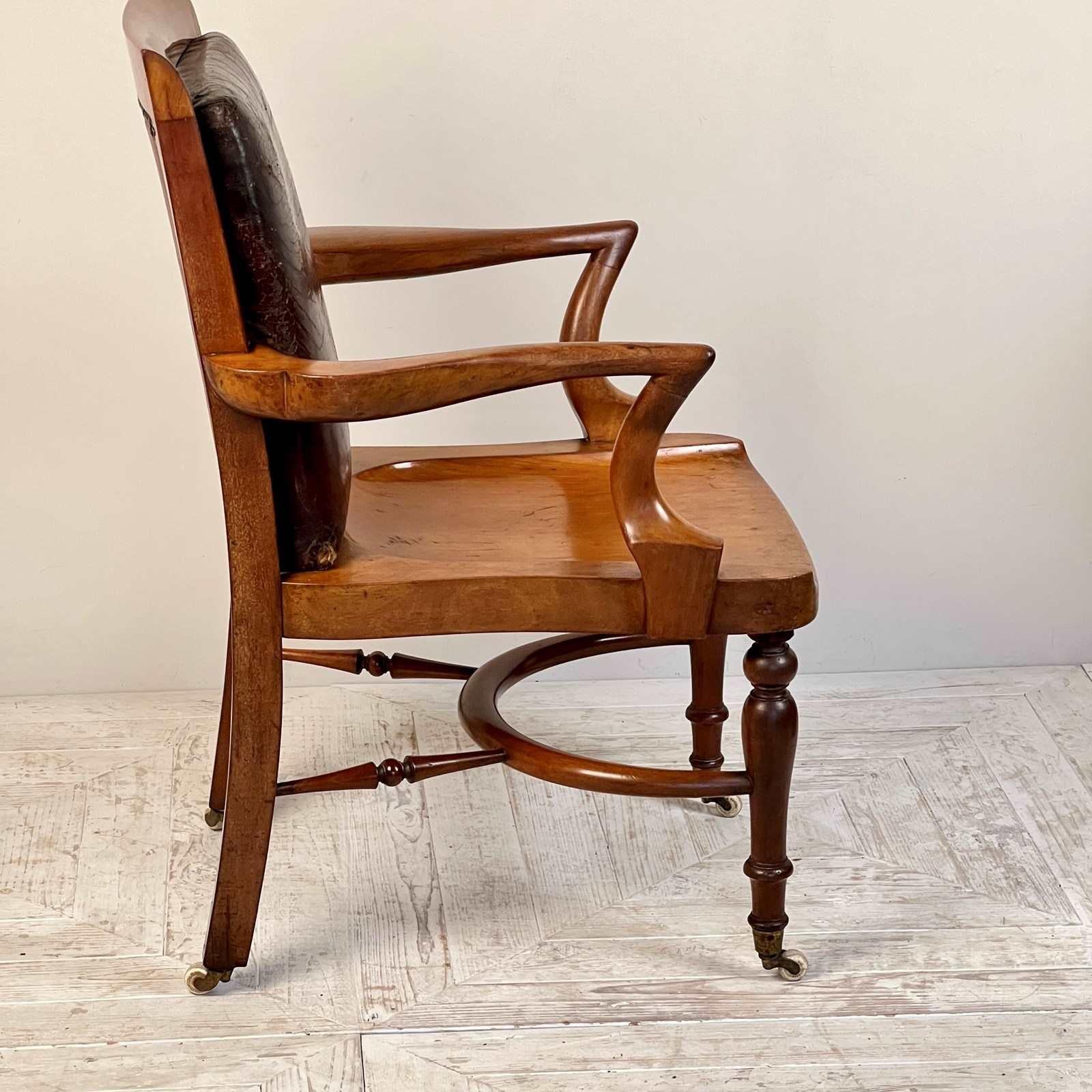 English C19th Mahogany Library Or Desk Chair By Heals Of London