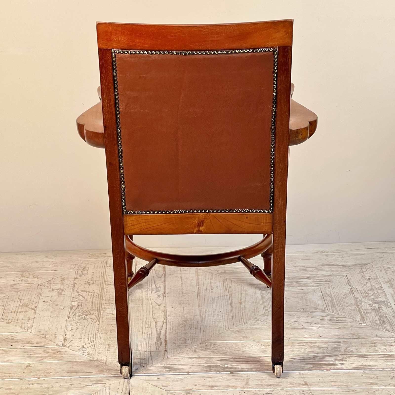 Hand-Crafted C19th Mahogany Library Or Desk Chair By Heals Of London