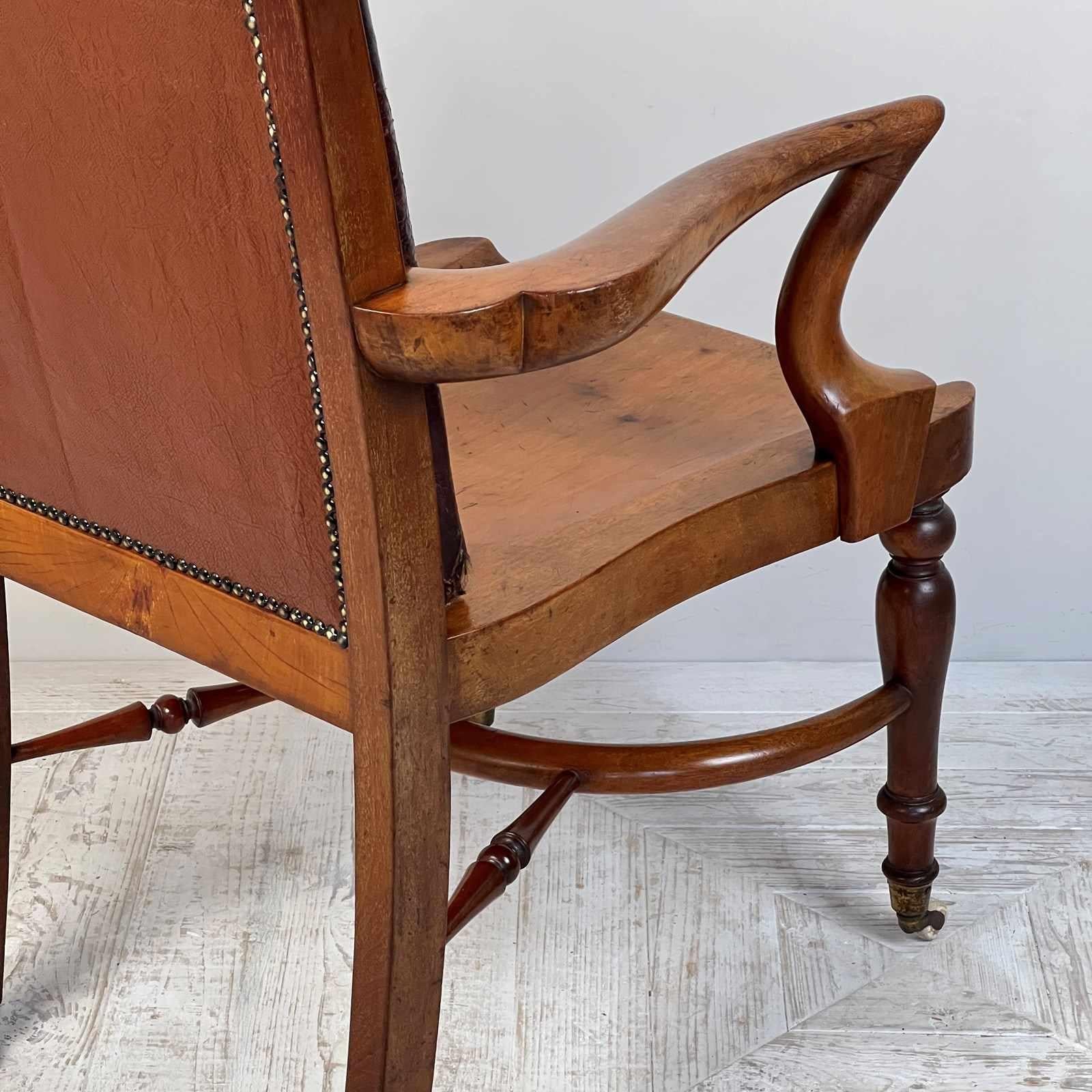 C19th Mahogany Library Or Desk Chair By Heals Of London 1