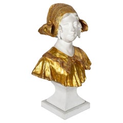 C19th Marble Bust of Dutch Girl.