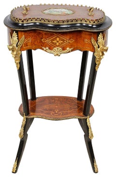 C19th Marquetry inlaid side table / jardiniere.
