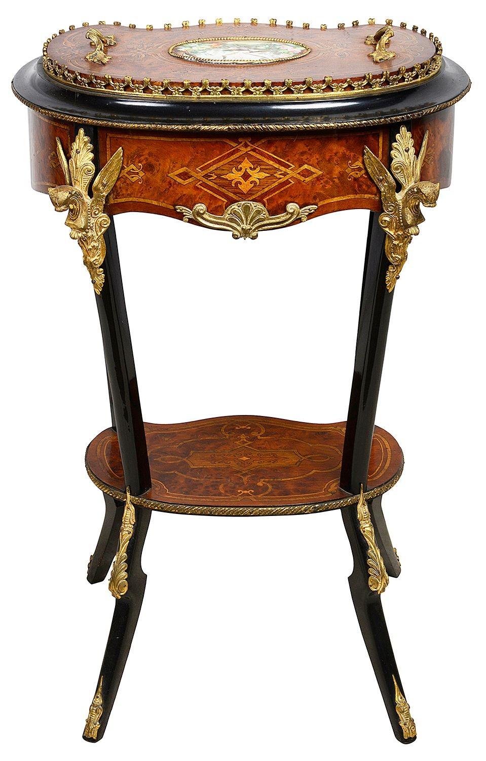 C19th Marquetry inlaid side table / jardiniere. In Good Condition For Sale In Brighton, Sussex