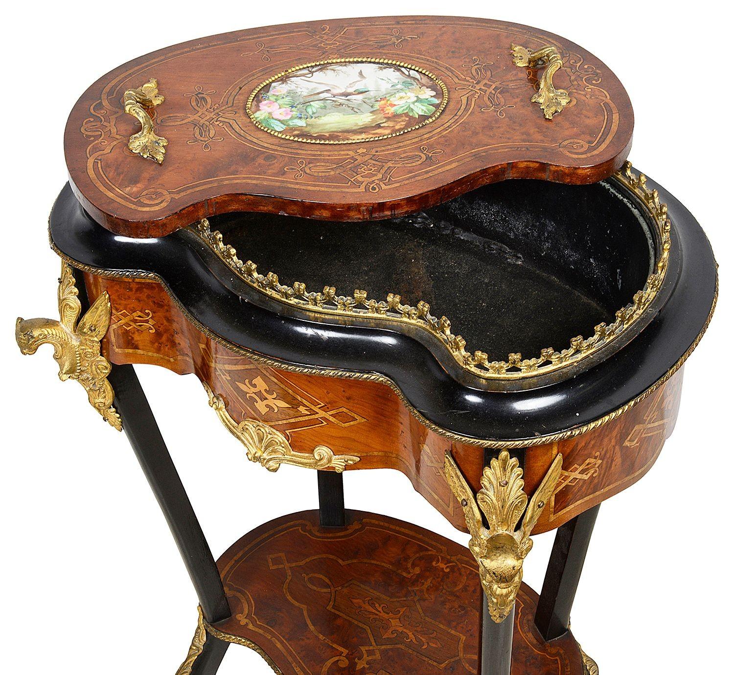 19th Century C19th Marquetry inlaid side table / jardiniere. For Sale
