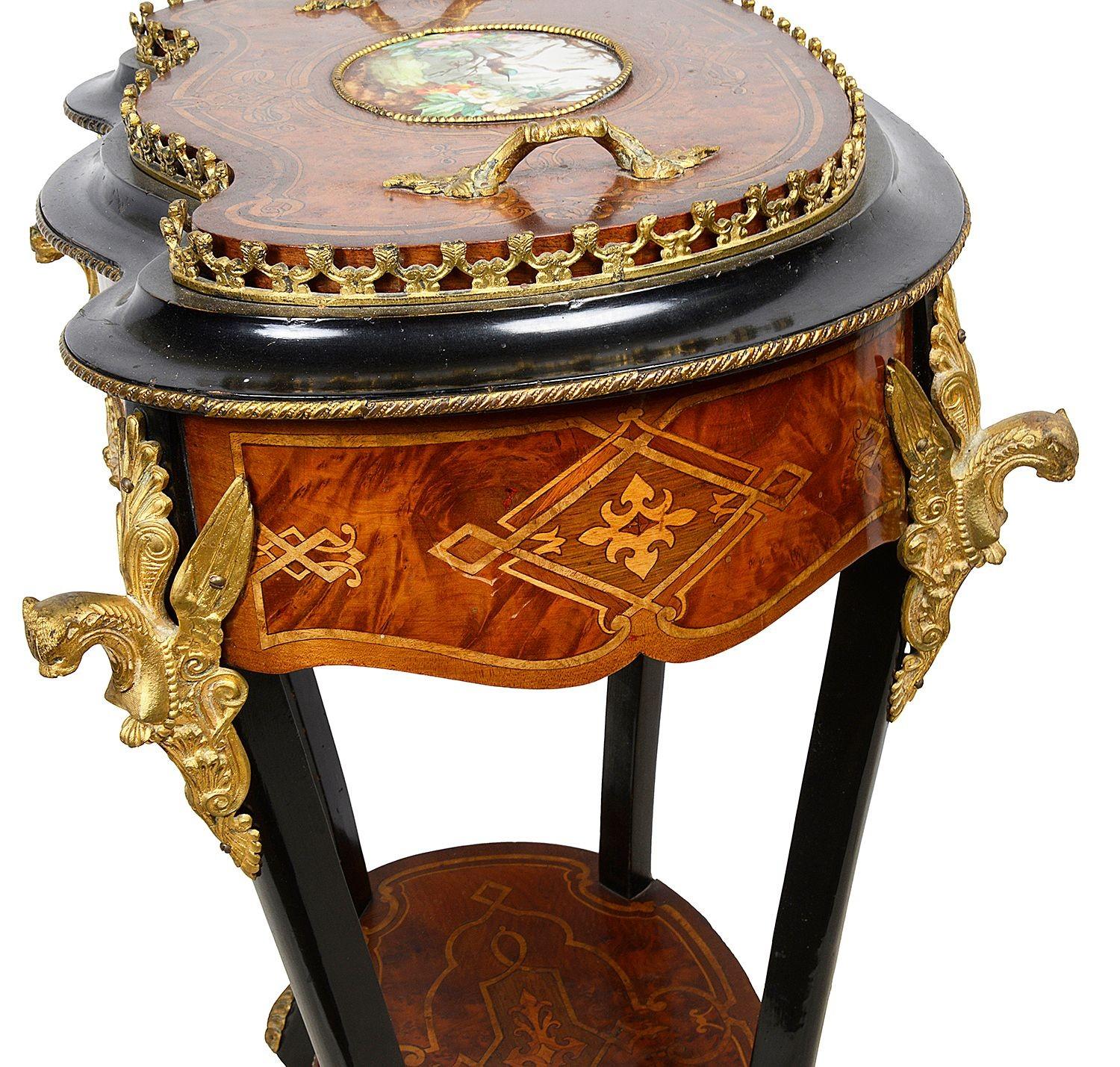 Mahogany C19th Marquetry inlaid side table / jardiniere. For Sale