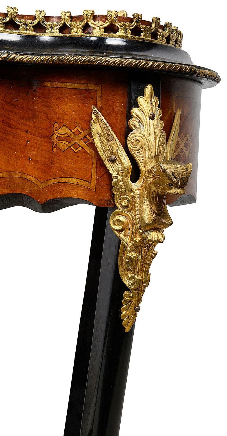 C19th Marquetry inlaid side table / jardiniere. For Sale 1