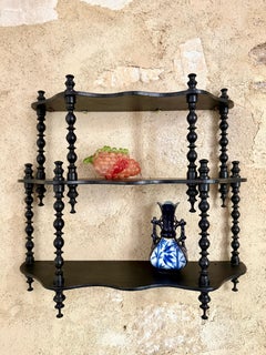 C19th Napoleon III Ebonised Wall Shelf