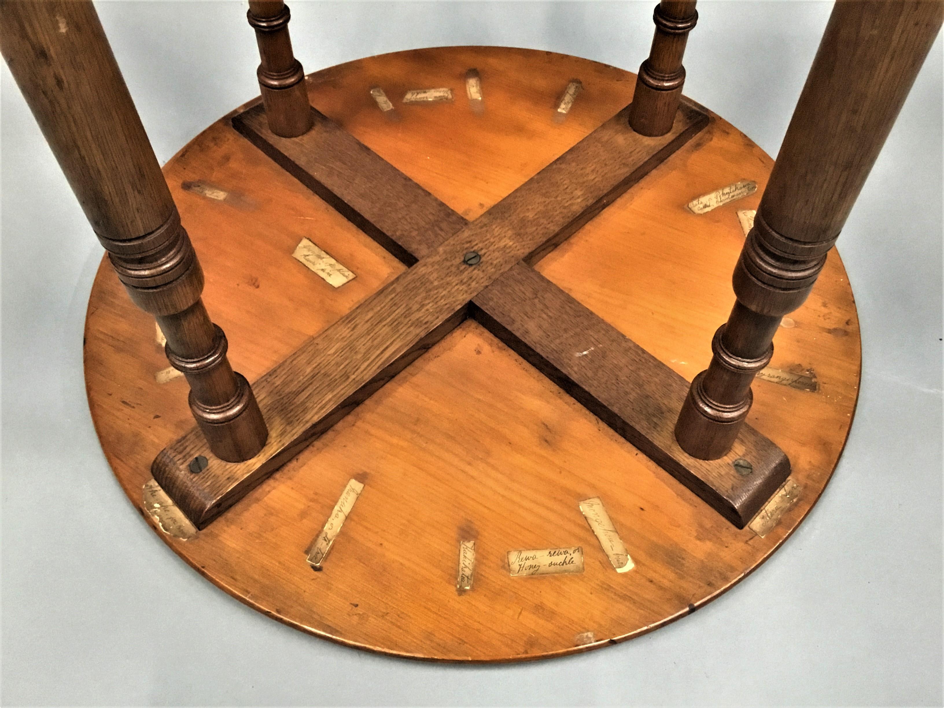 Veneer 19th Century New Zealand Specimen Wood Table For Sale