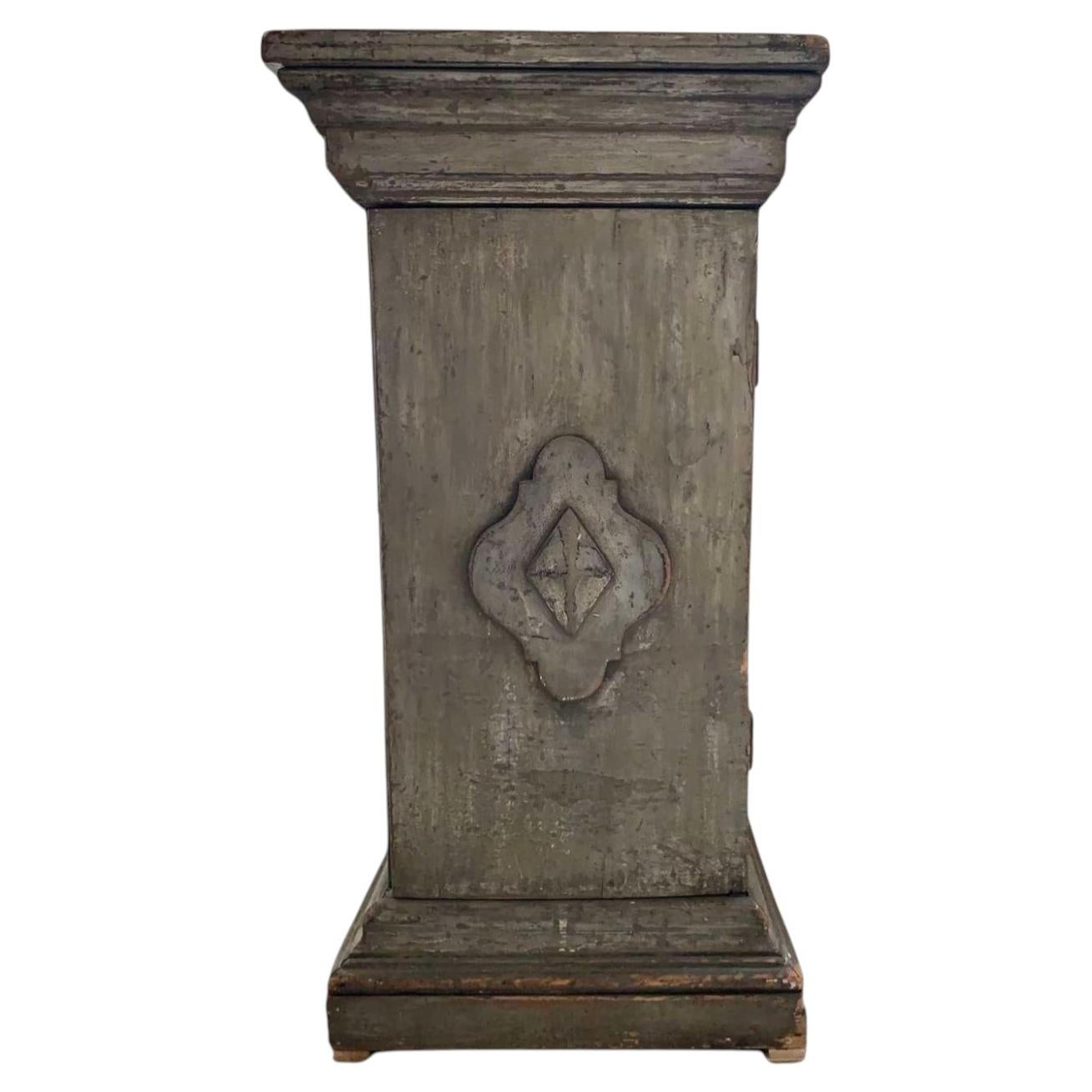 C19th painted pedestal with storage For Sale