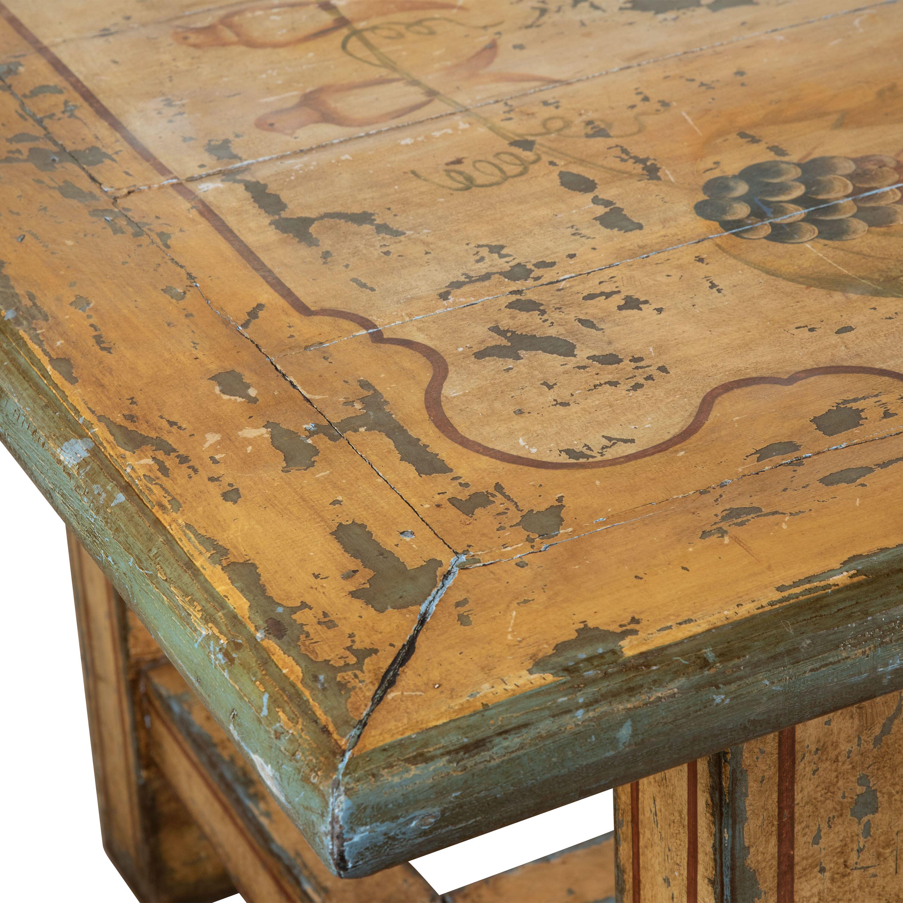 Néerlandais Table de réfectoire peinte du 19e siècle en vente