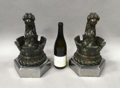 19th Century Pair of Bronze Door Stops / Door Porters or Andirons