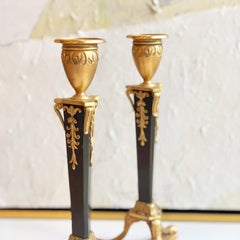 19th Century Pair of French Empire Candlesticks