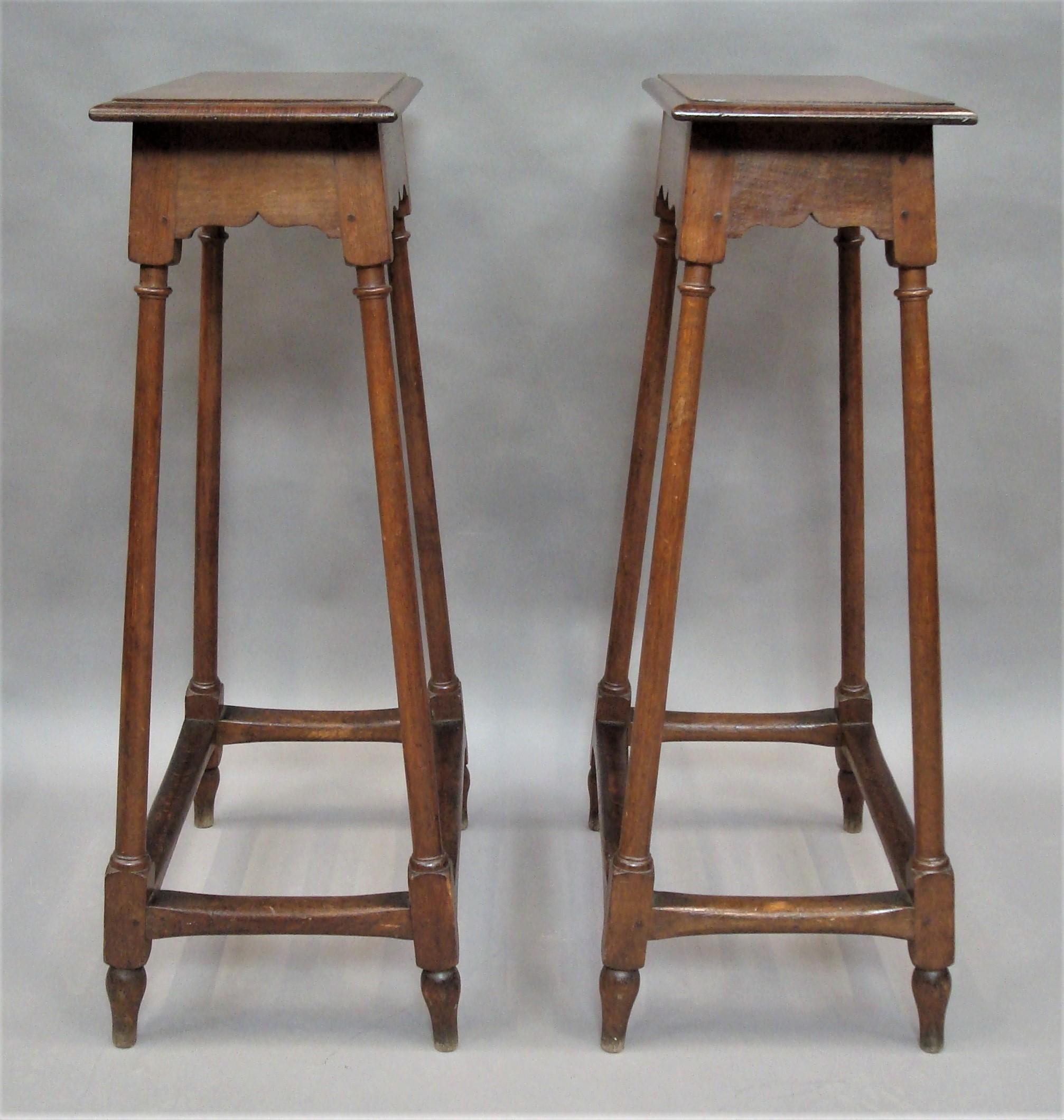 19th Century Pair of Oak Tables/Stands For Sale 6
