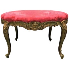 19th Century Parcel-Gilt Salon Stool