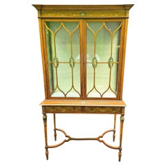 Antique A Fine Victorian Satinwood Display Cabinet