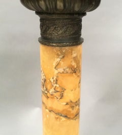 19th Century Sienna Marble and Bronze Pedestal Column in the Neoclassical Manner