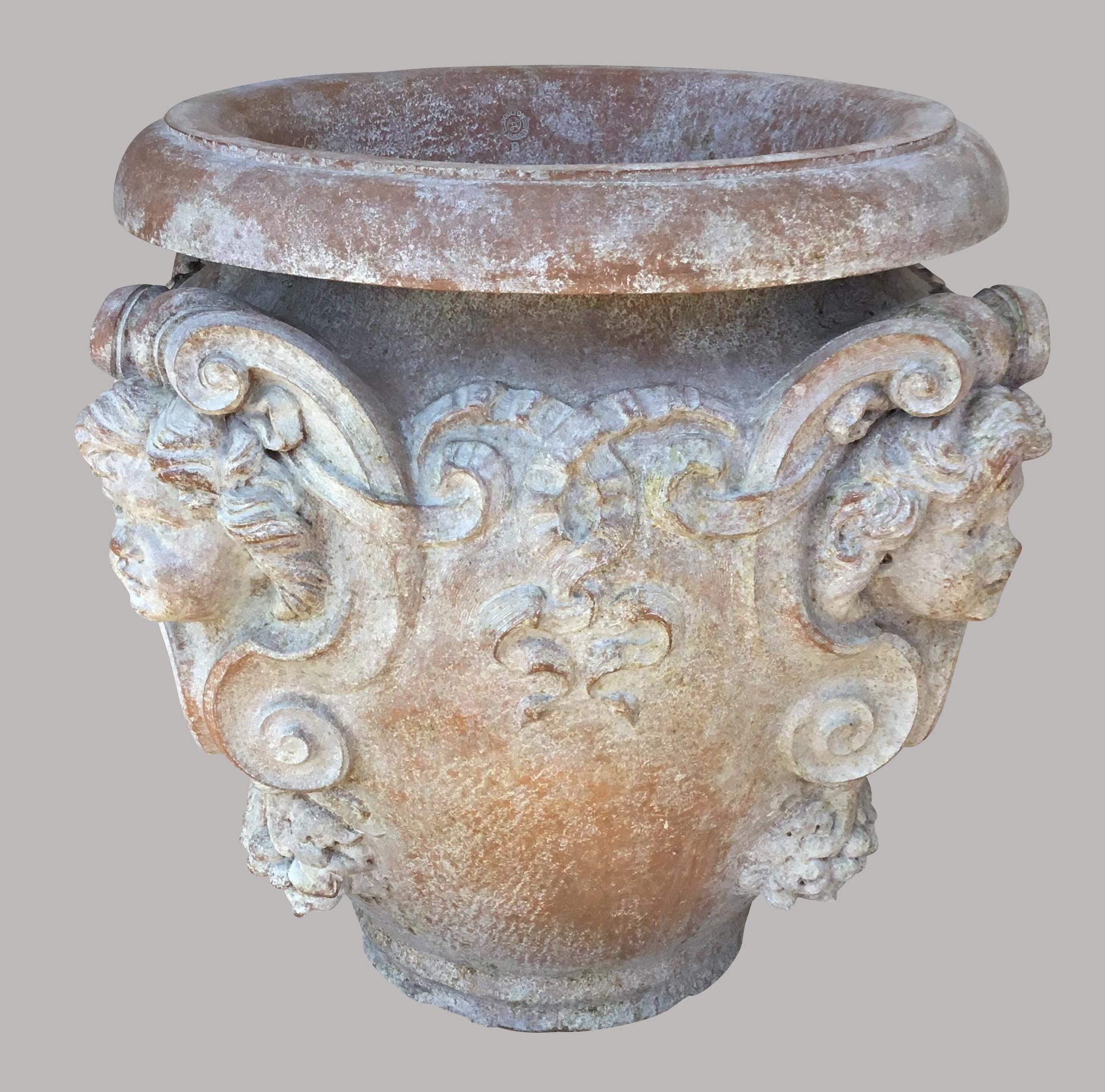 English Terracotta Urn of Monumental Proportions Stamped Doulton, 19th Century For Sale
