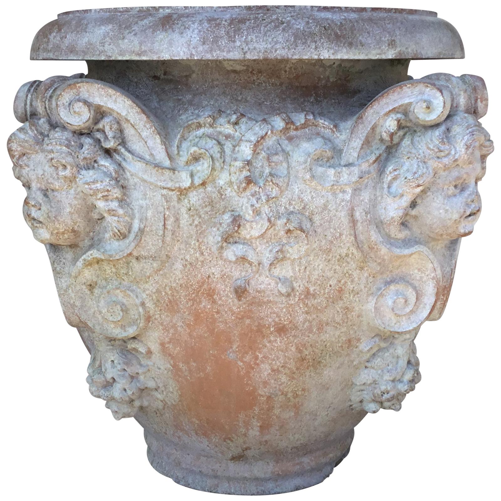 Terracotta Urn of Monumental Proportions Stamped Doulton, 19th Century For Sale