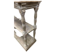 C19th tiered bleached oak book shelves