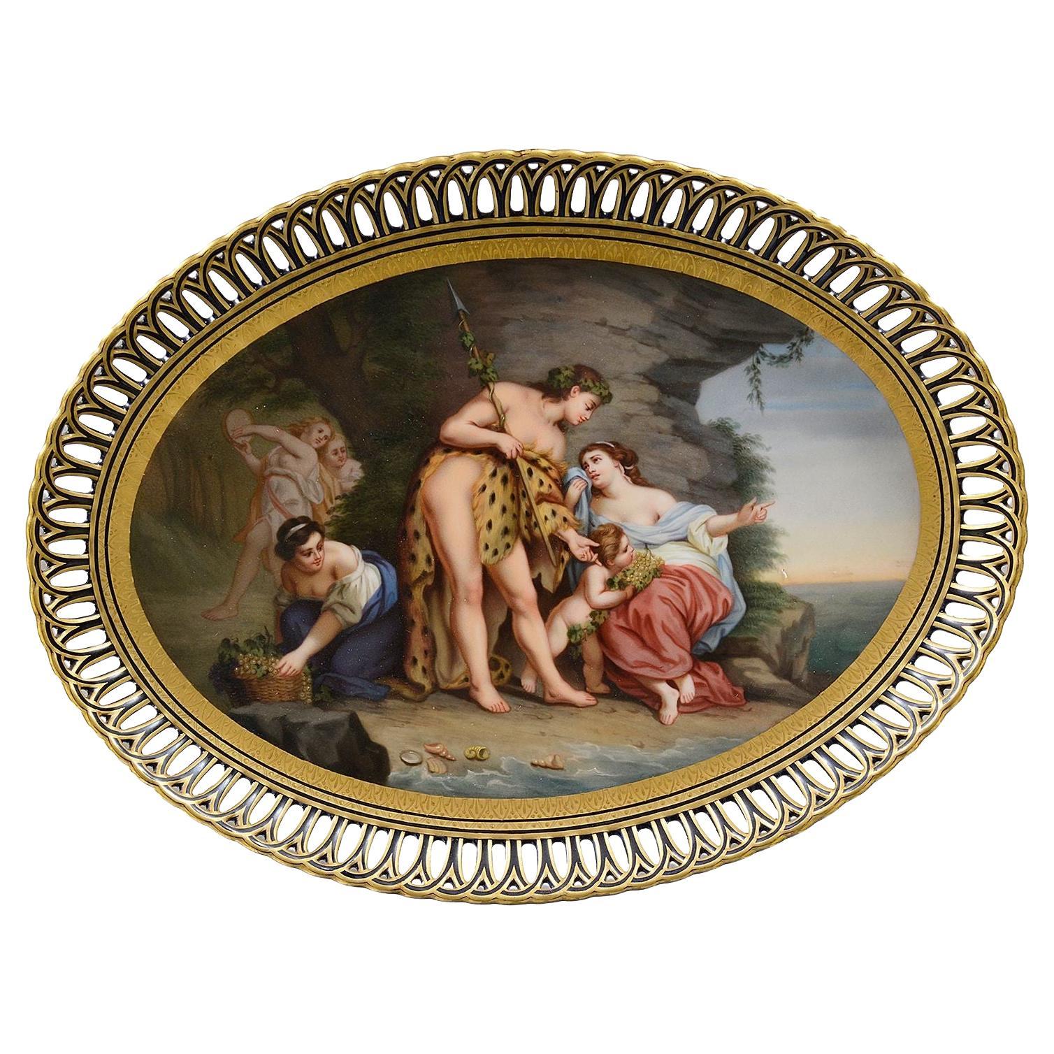 C19th Vienna charger, depicting Bachus + Ariane.
