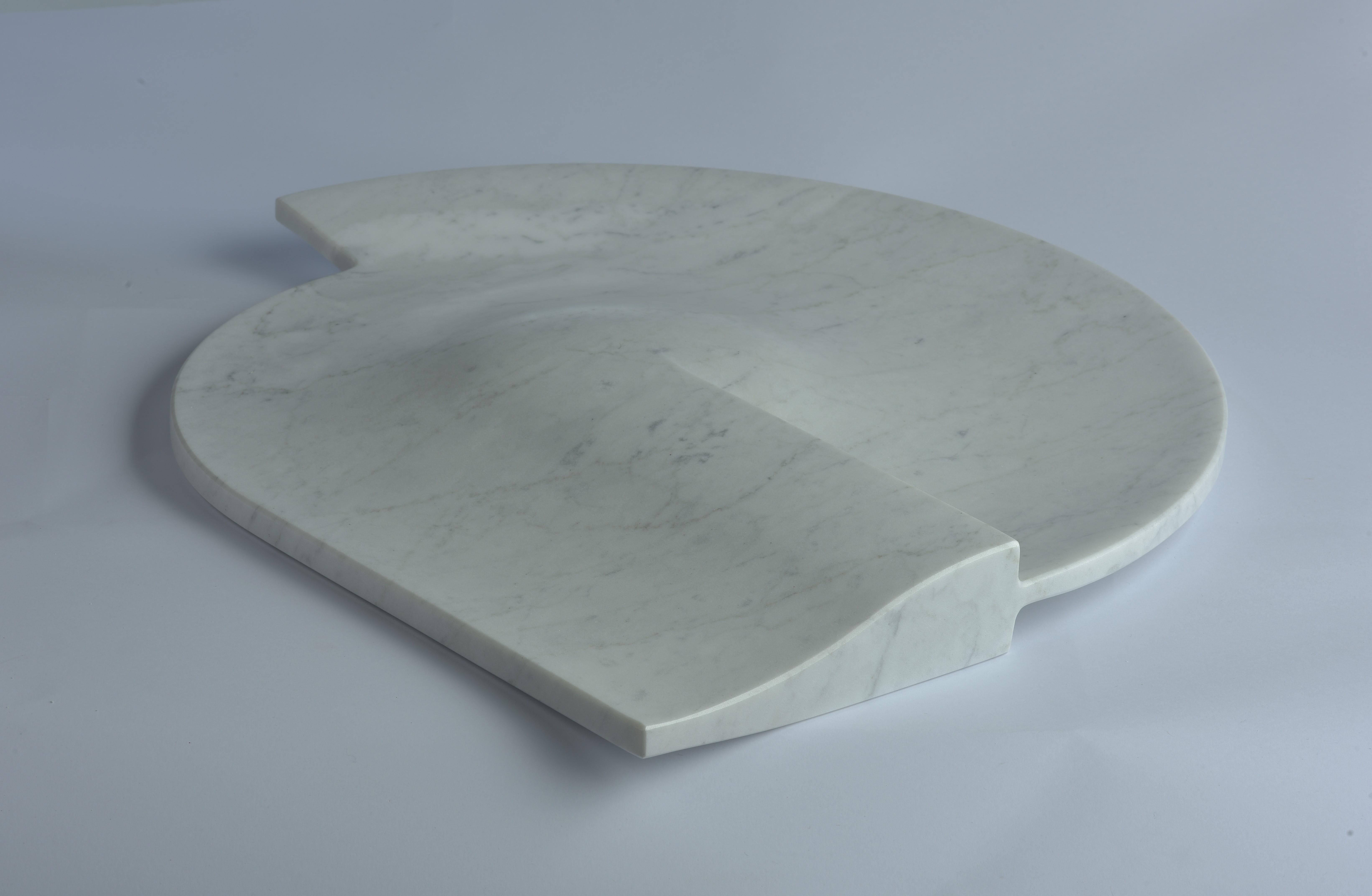 Contemporary C2, Fruitbowl, White Carrara Marble For Sale