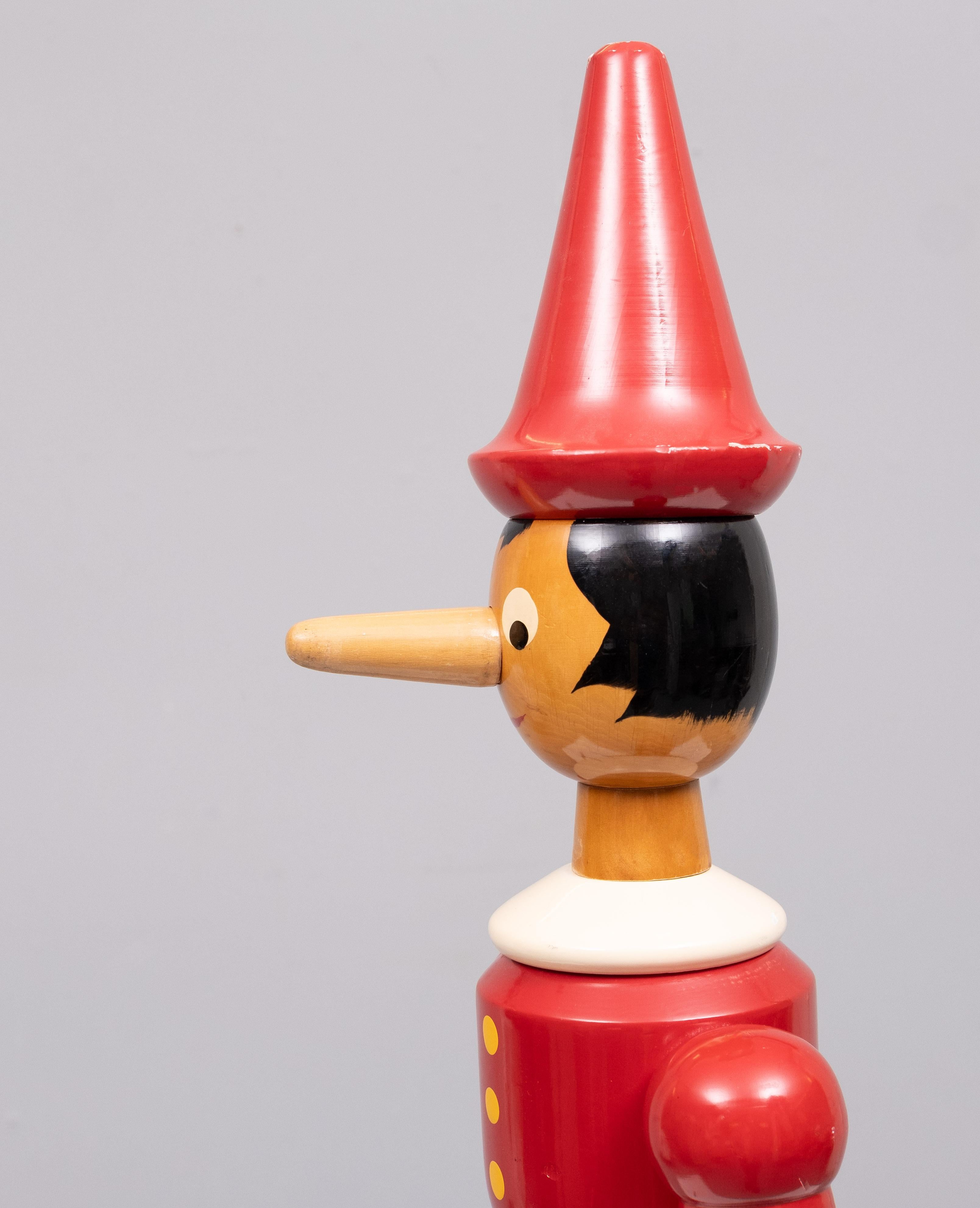 C2  Rainoldi plus de 37 pouces  Pinocchio en bois de Beeche  1980 Italie  en vente 4