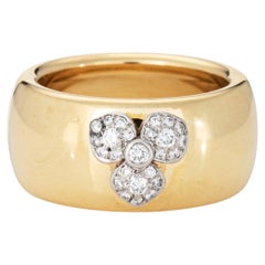 c2000 Vintage Tiffany & Co Ring France 5.5 Diamond Flower Band 18k Ring Platinum