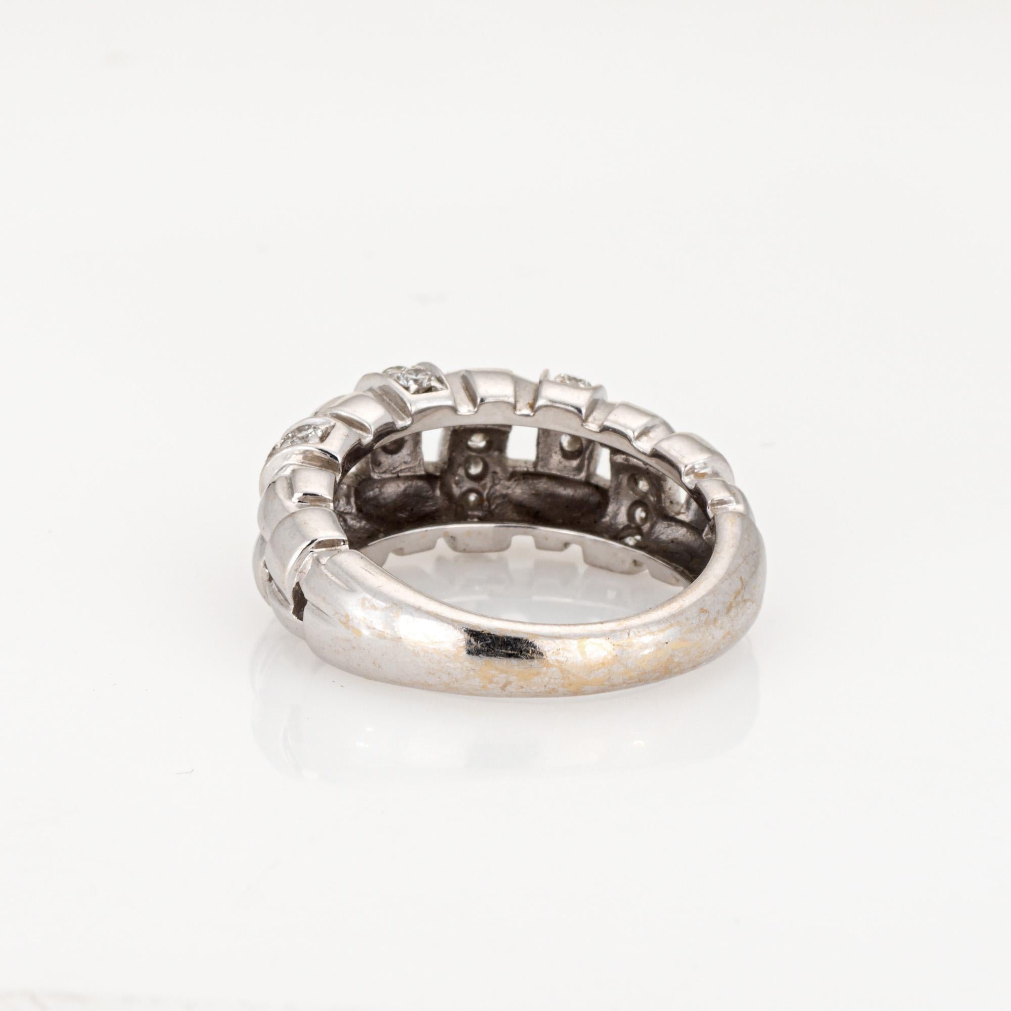 c2002 Tiffany & Co Vannerie Diamond Ring Sz 5.5 Band 18k White Gold Signed In Good Condition For Sale In Torrance, CA