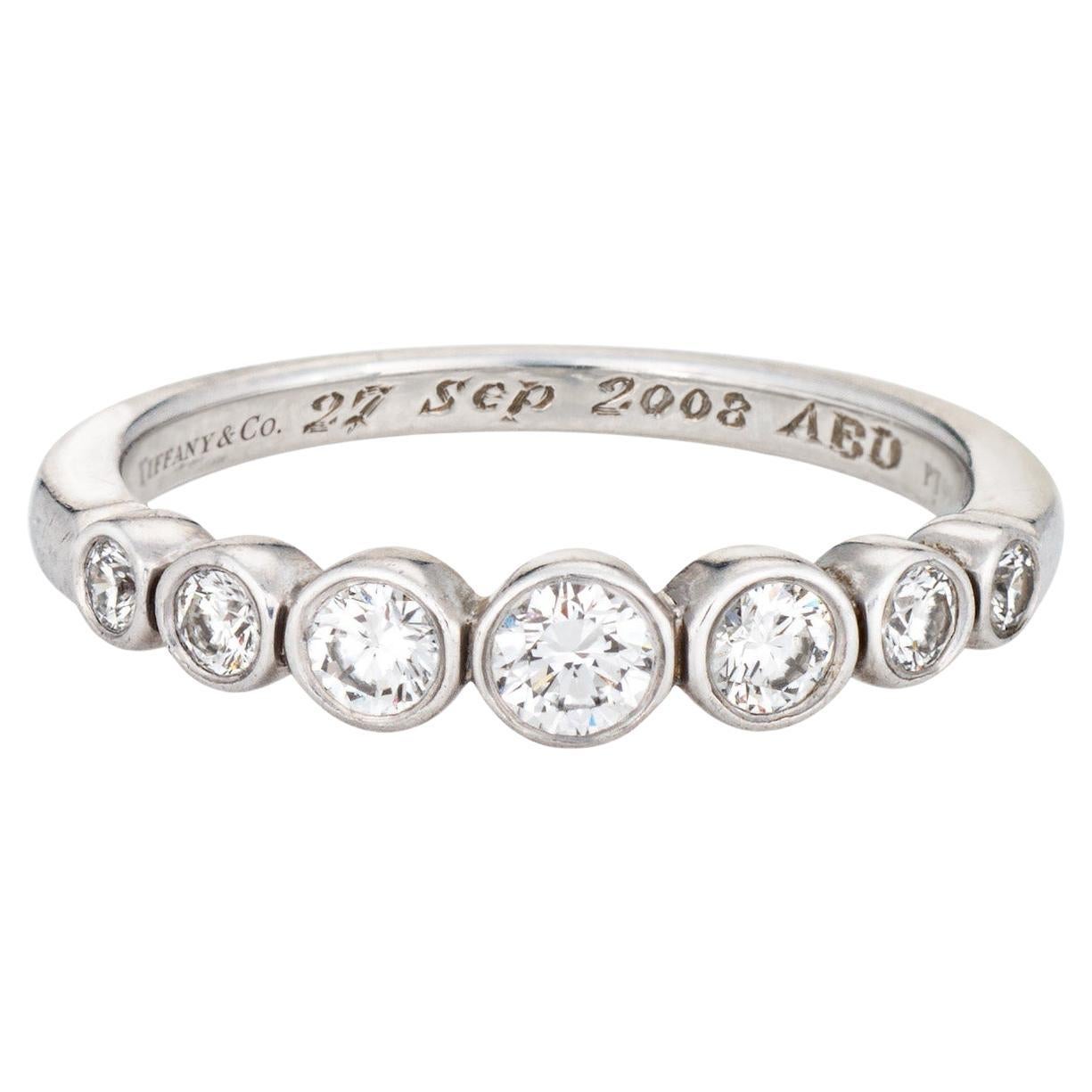 c2004 Tiffany 
Co. Anillo de diamantes Jazz Sz 6.5 Banda de platino Joyería fina firmada en venta