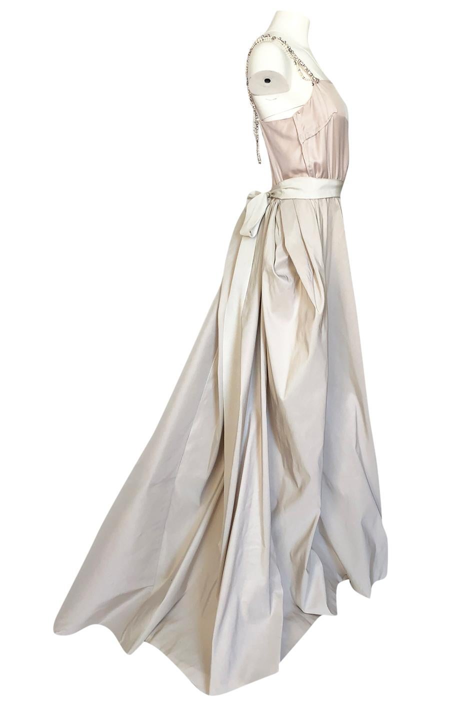 Gray c.2012 Alber Elbaz for Lanvin Special Blanche Nude Blush Silk Wedding Gown