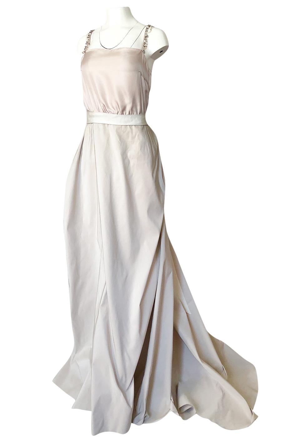 c.2012 Alber Elbaz for Lanvin Special Blanche Nude Blush Silk Wedding Gown In Good Condition In Rockwood, ON