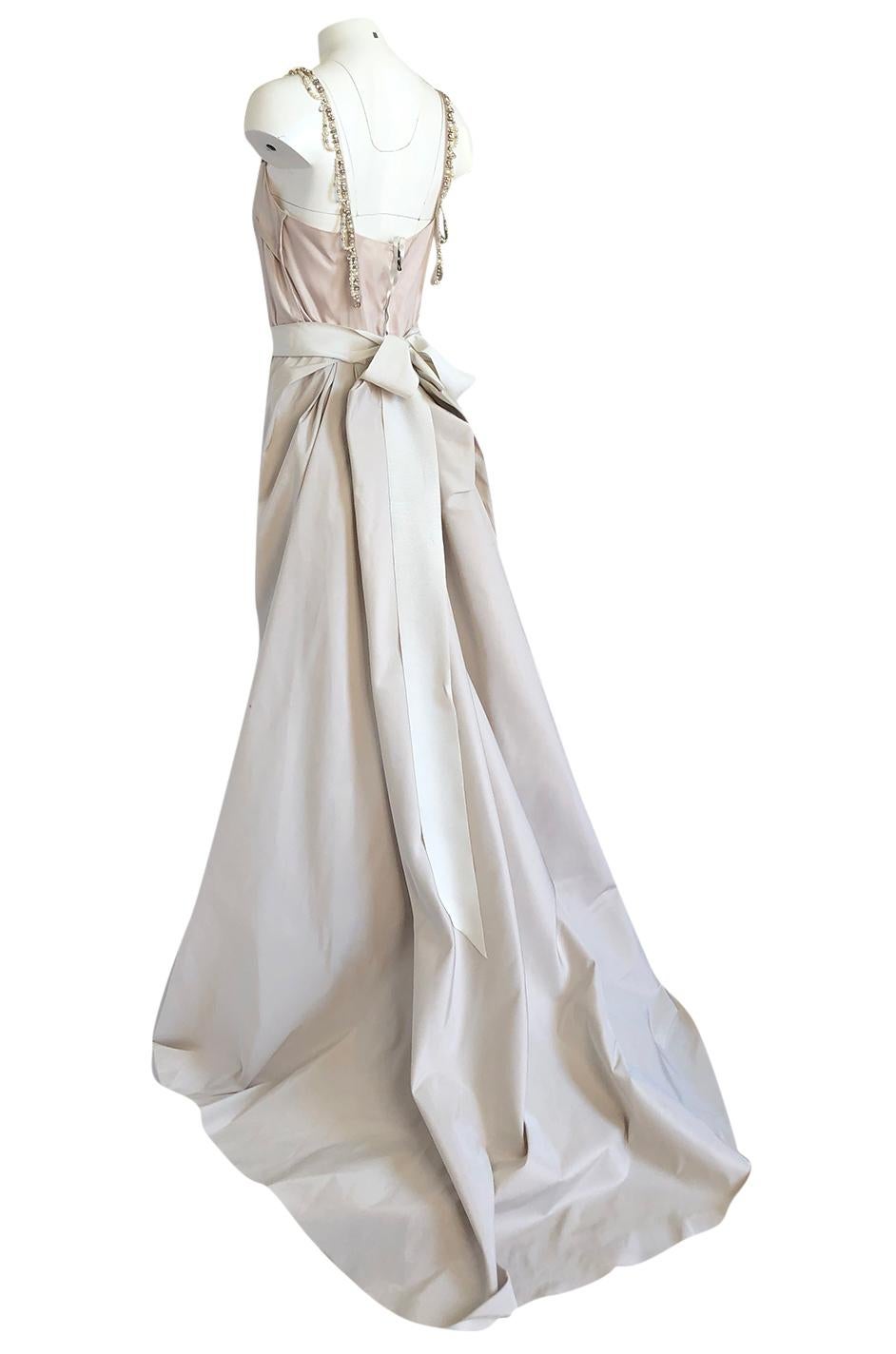 c.2012 Alber Elbaz for Lanvin Special Blanche Nude Blush Silk Wedding Gown 1