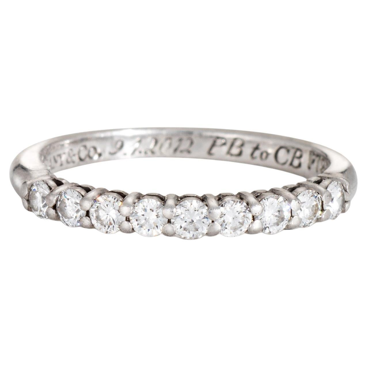 c2012 Tiffany 
Co Forever Diamant Ring Sz 4,5 Band Platin Fein signiert Schmuck im Angebot