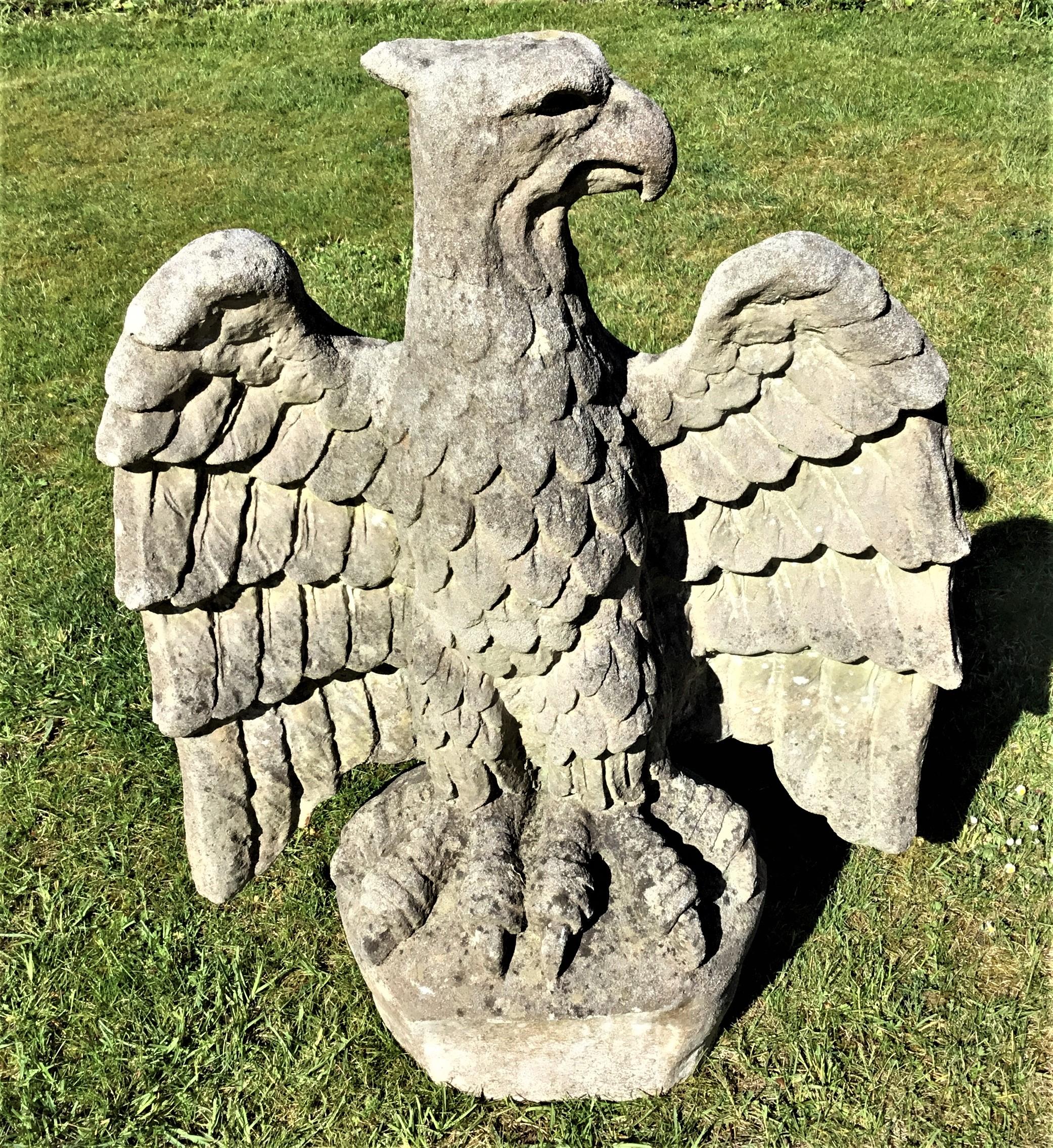 English 20th Century Large Composition Stone Eagle For Sale