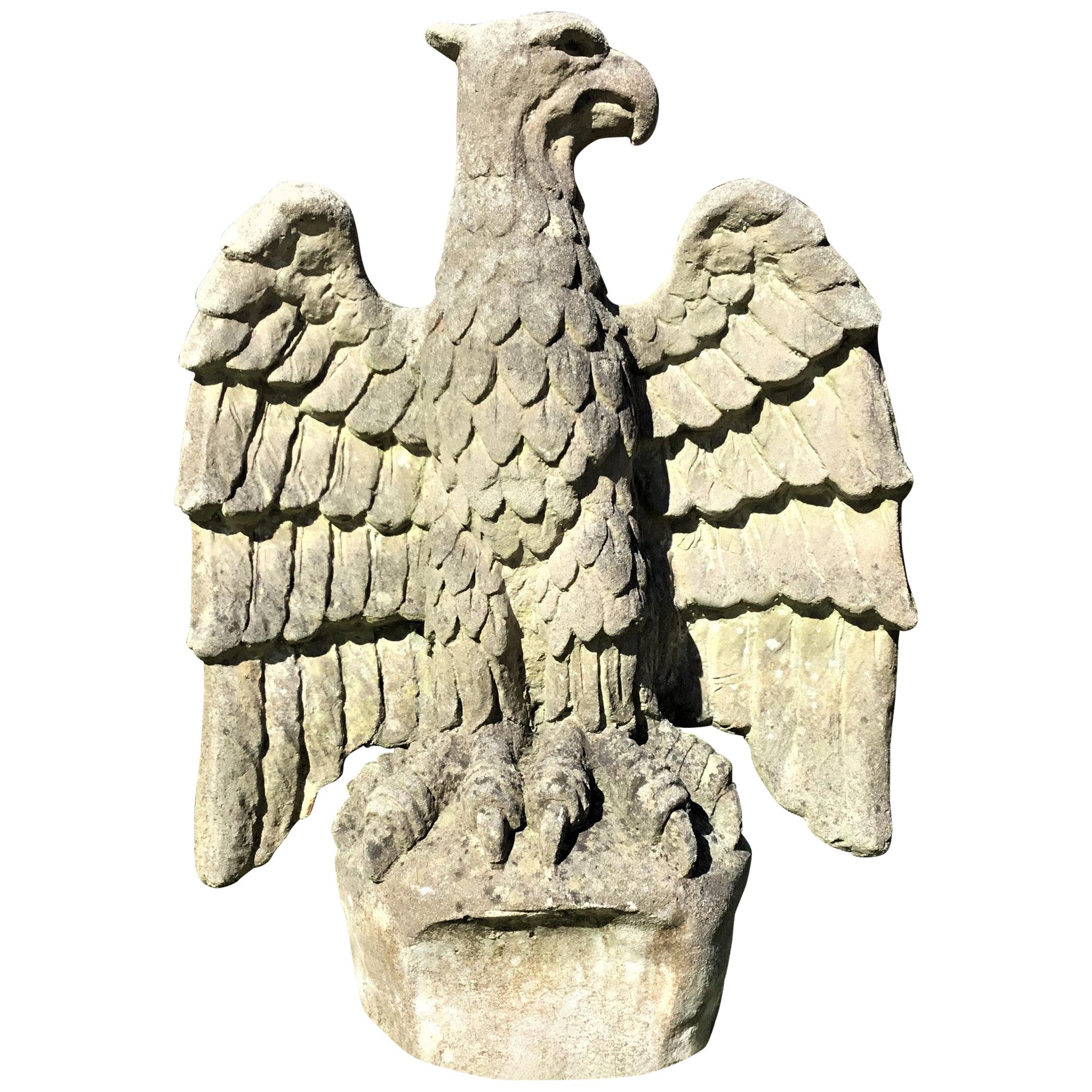 20th Century Large Composition Stone Eagle For Sale