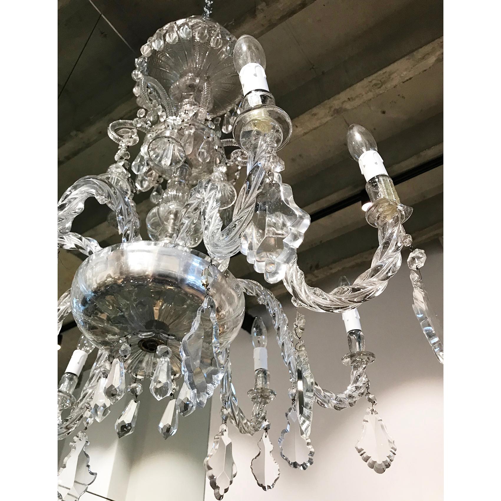 20th Century Murano Glass Chandelier In Good Condition For Sale In London, GB