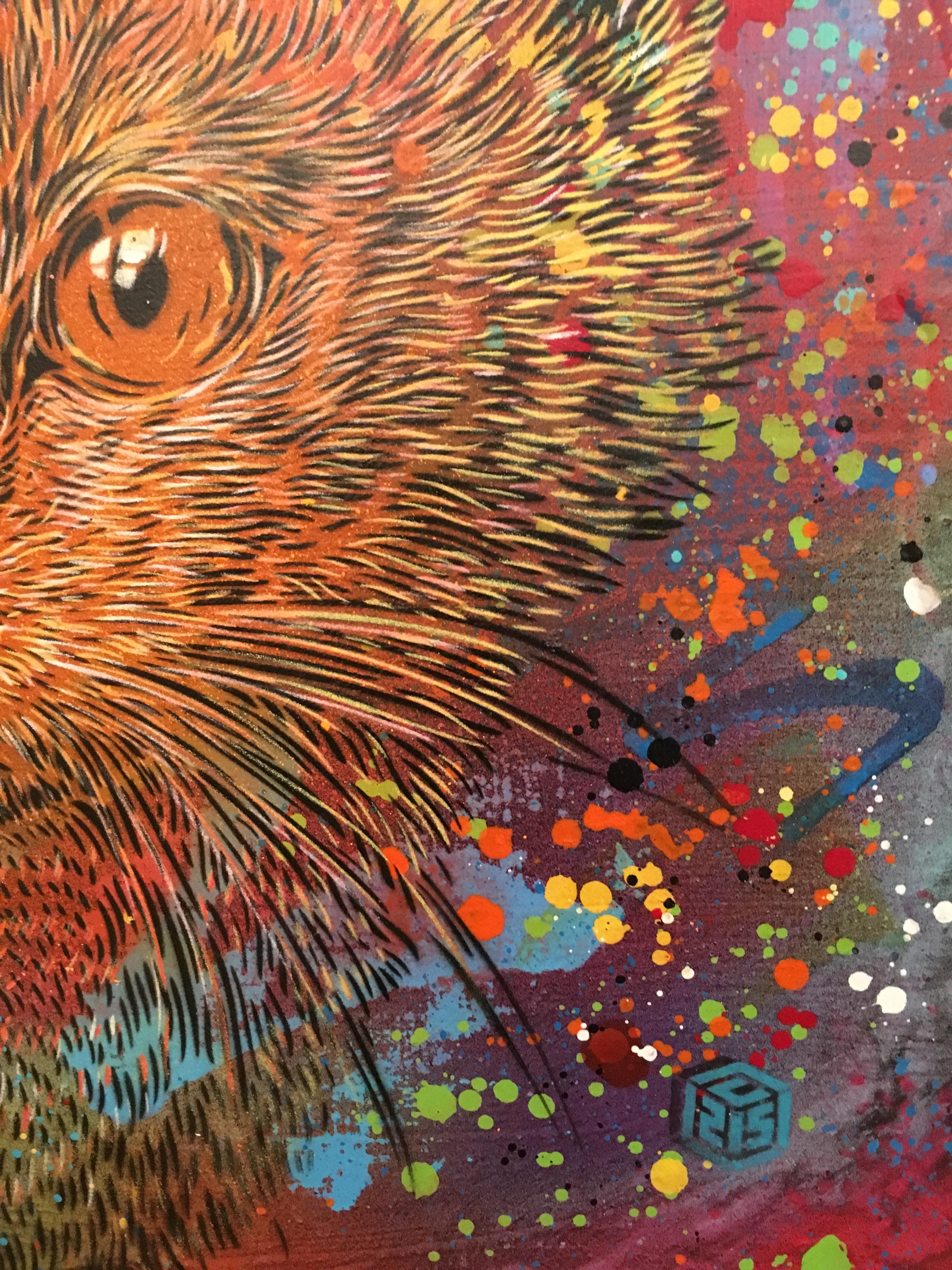 Wild Cat - Street Art Art by C215 (Christian Guemy)
