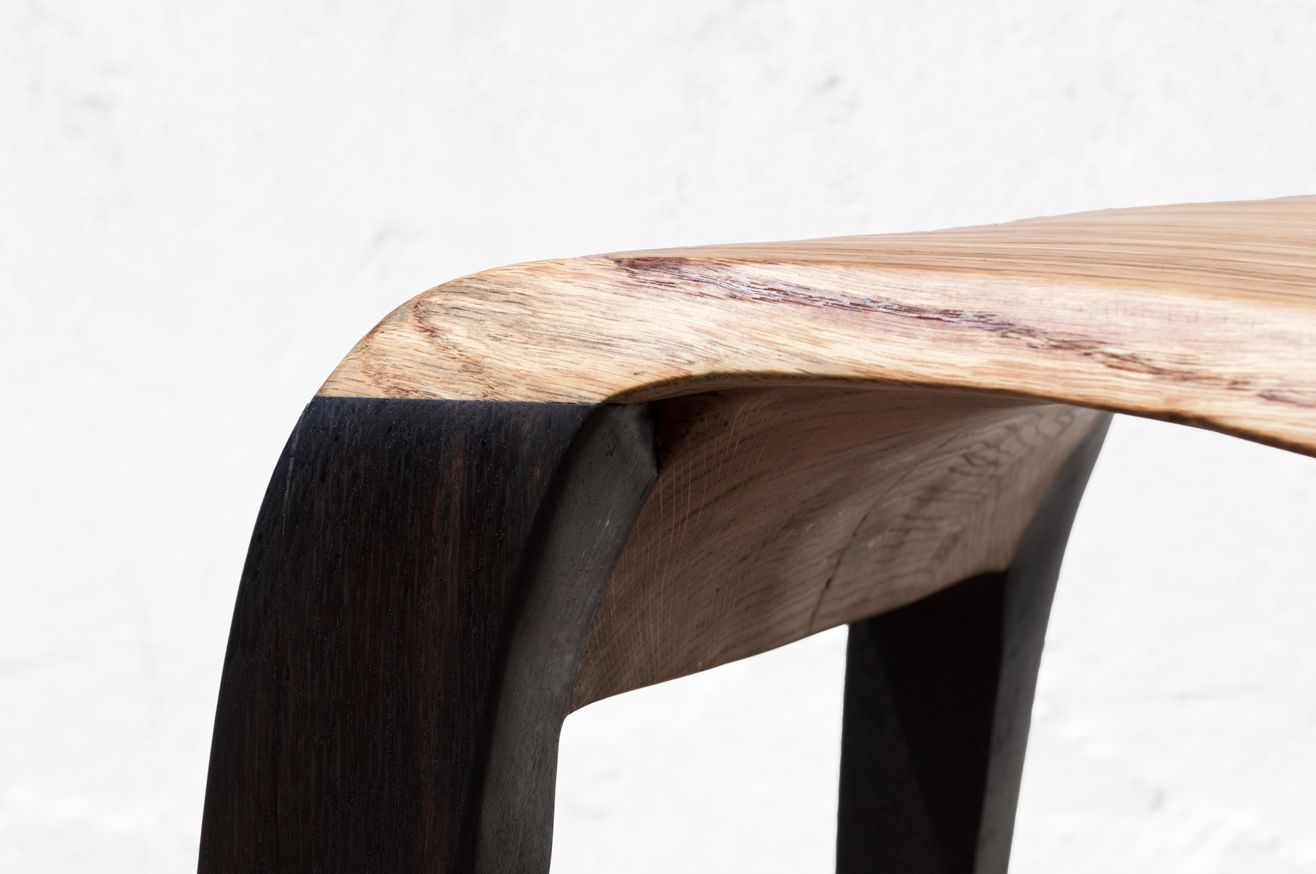 C2332 Console Table in Oak And Bog Oak Wood by Jörg Pietschmann In New Condition For Sale In Geneve, CH