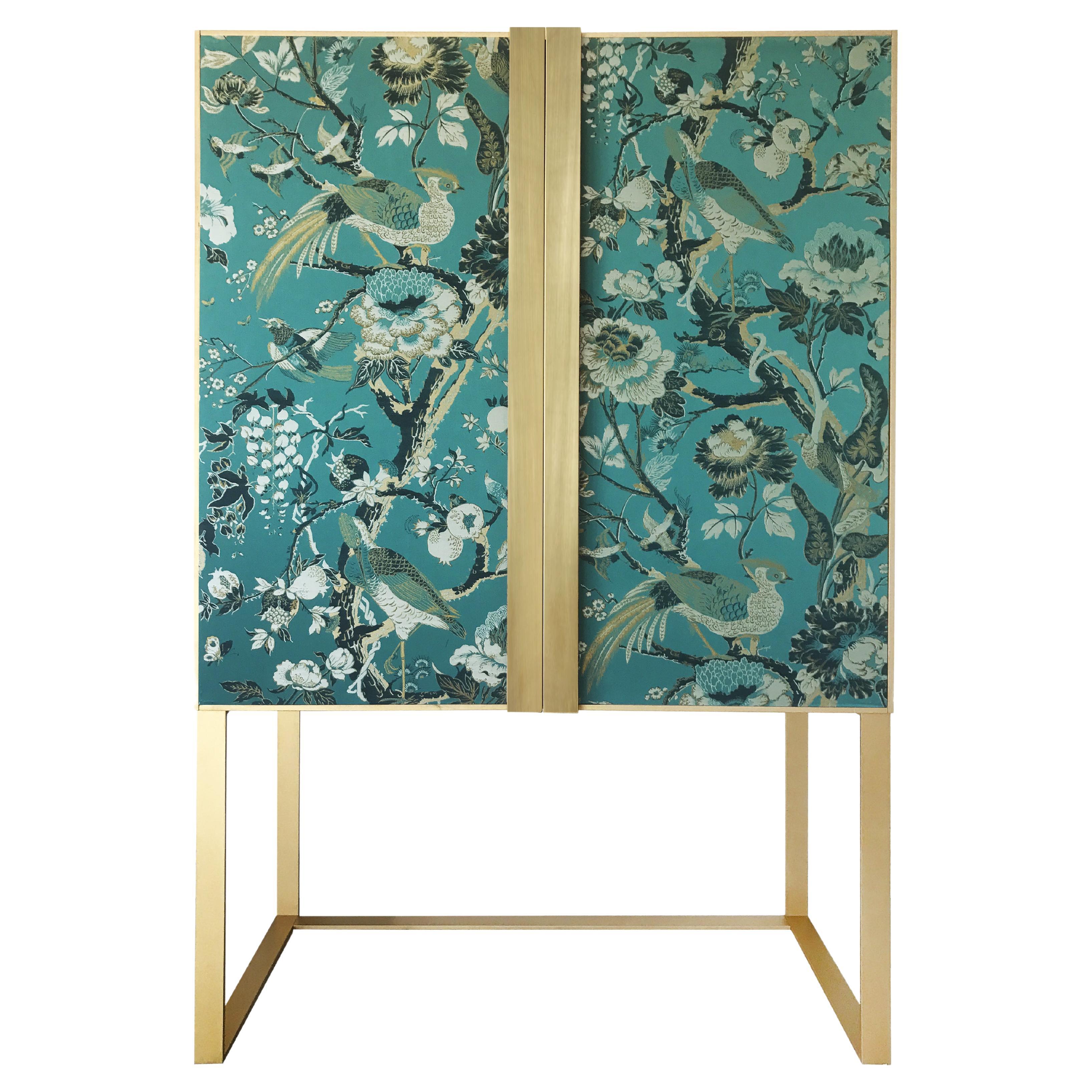 C3 Cabinet its Timeless Allure is Given by the Brushed Brass Structure For Sale